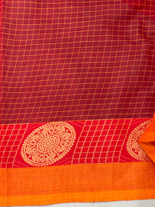 Printed Floral Detailed Cotton Saree | SFA106
