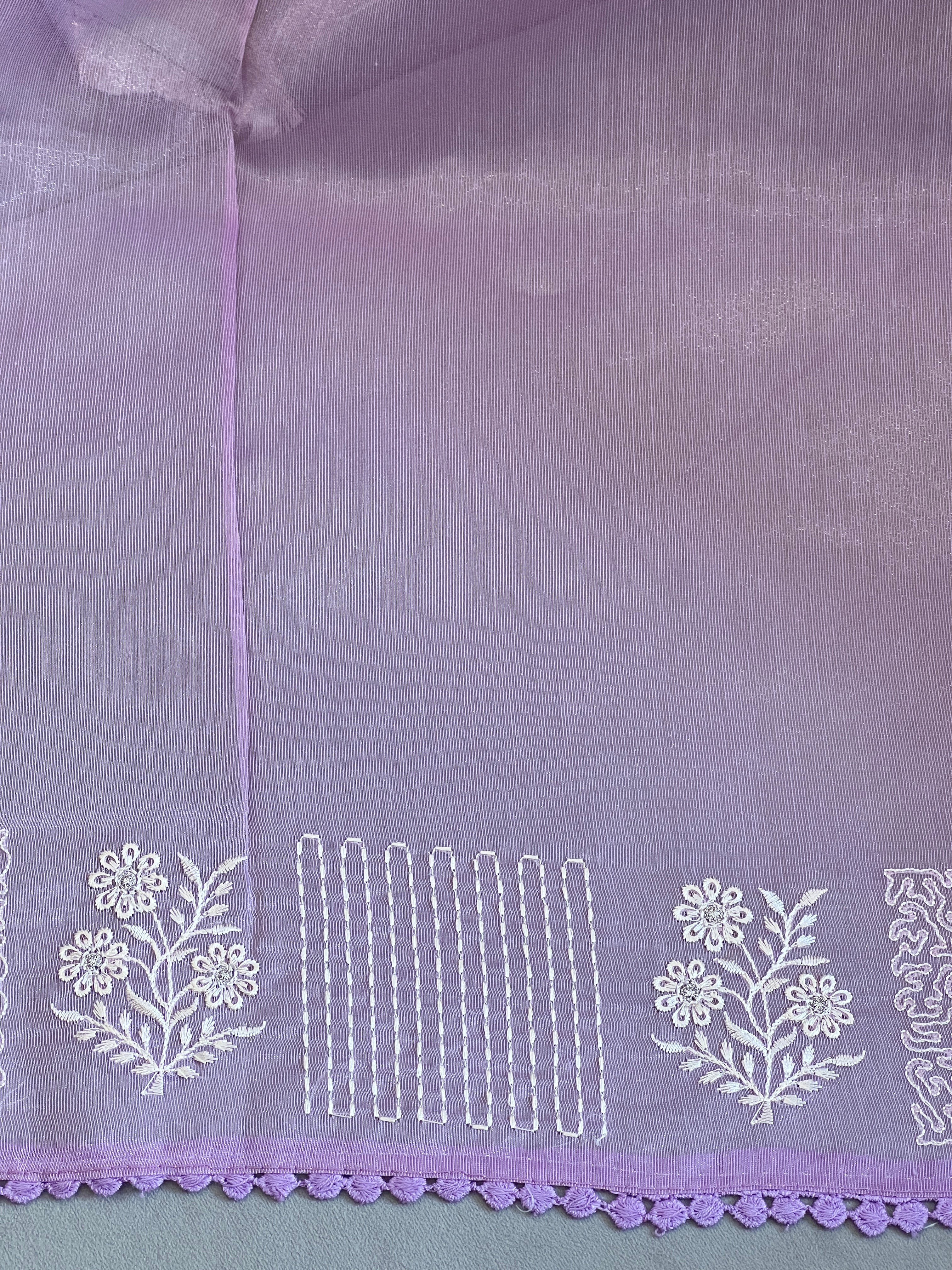 Embroidered Pattern Organza Saree | MB146