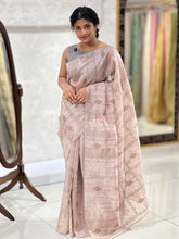 Machine Embroidered Jute Finish Saree | YNG448