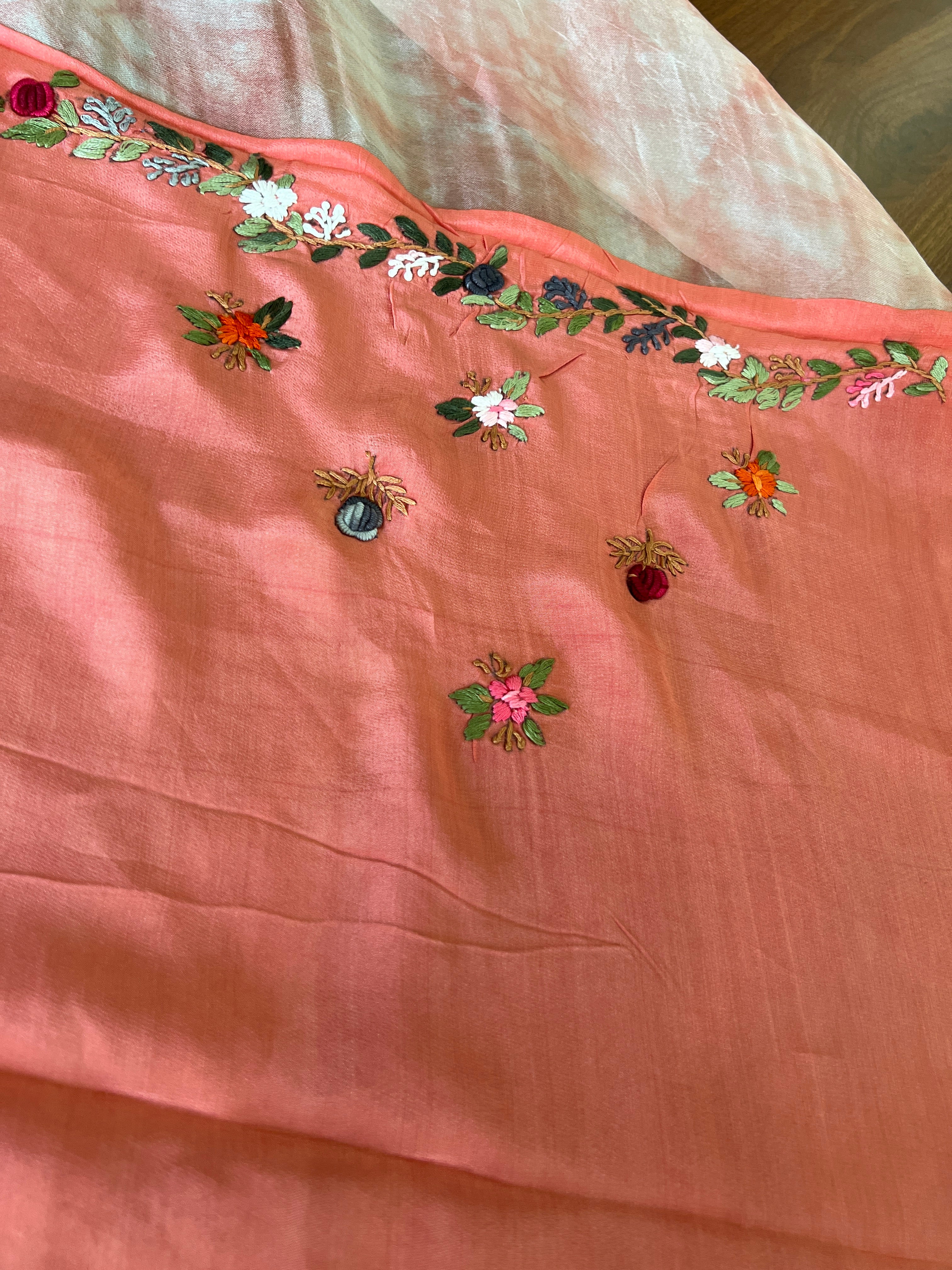 Hand Embroidery Pure Organza Saree | SBS815