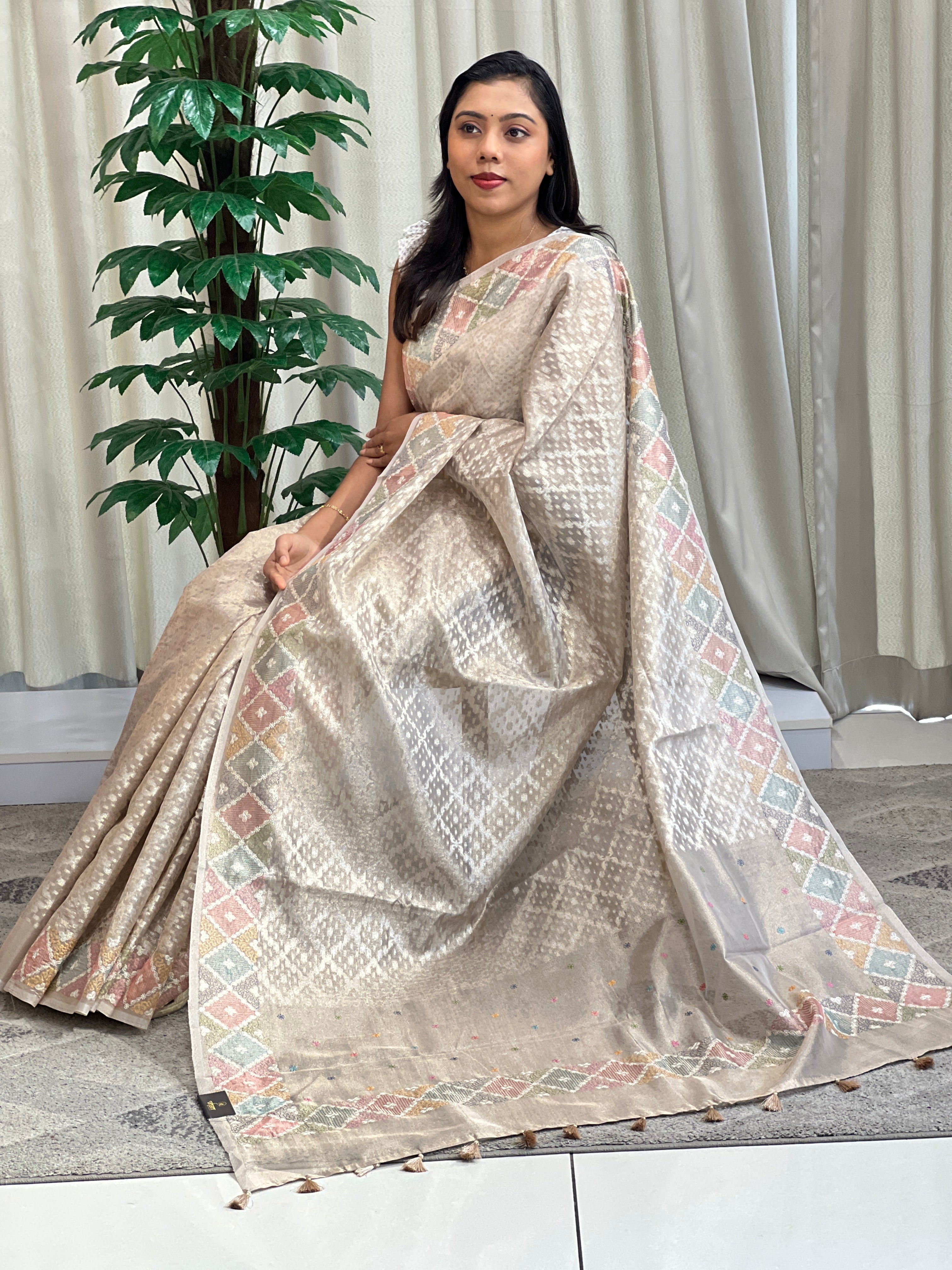 Tissue Woven Organza Saree | MB142