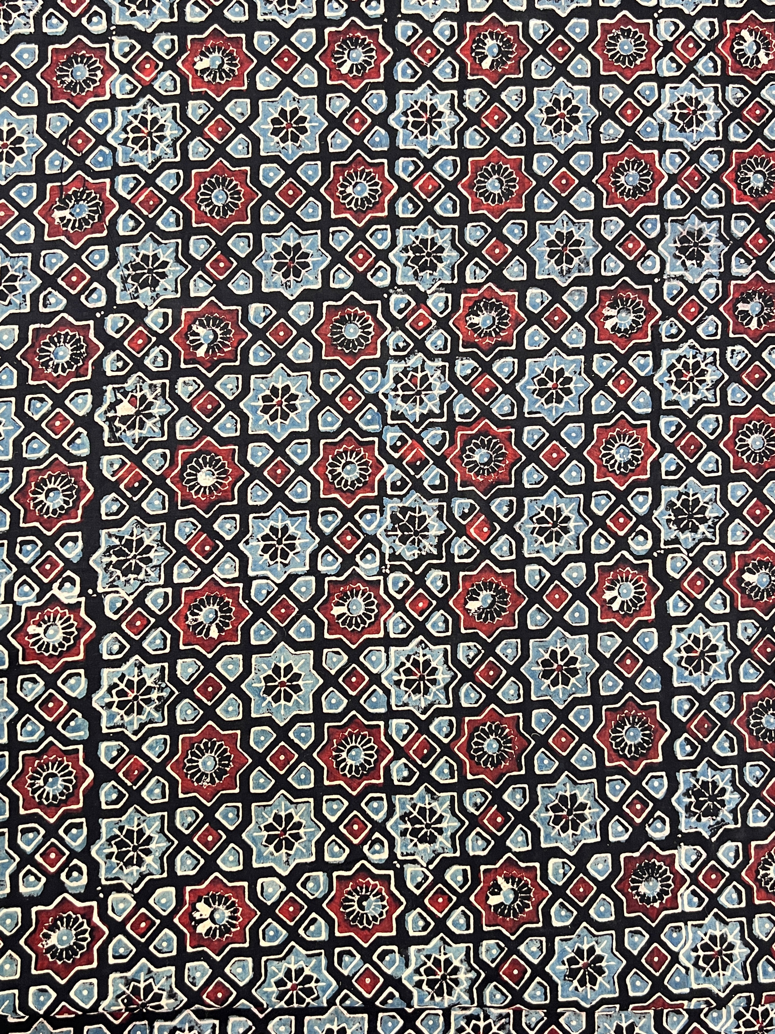 Traditional Print Hand Blocked Cotton Kurta Material | KA265
