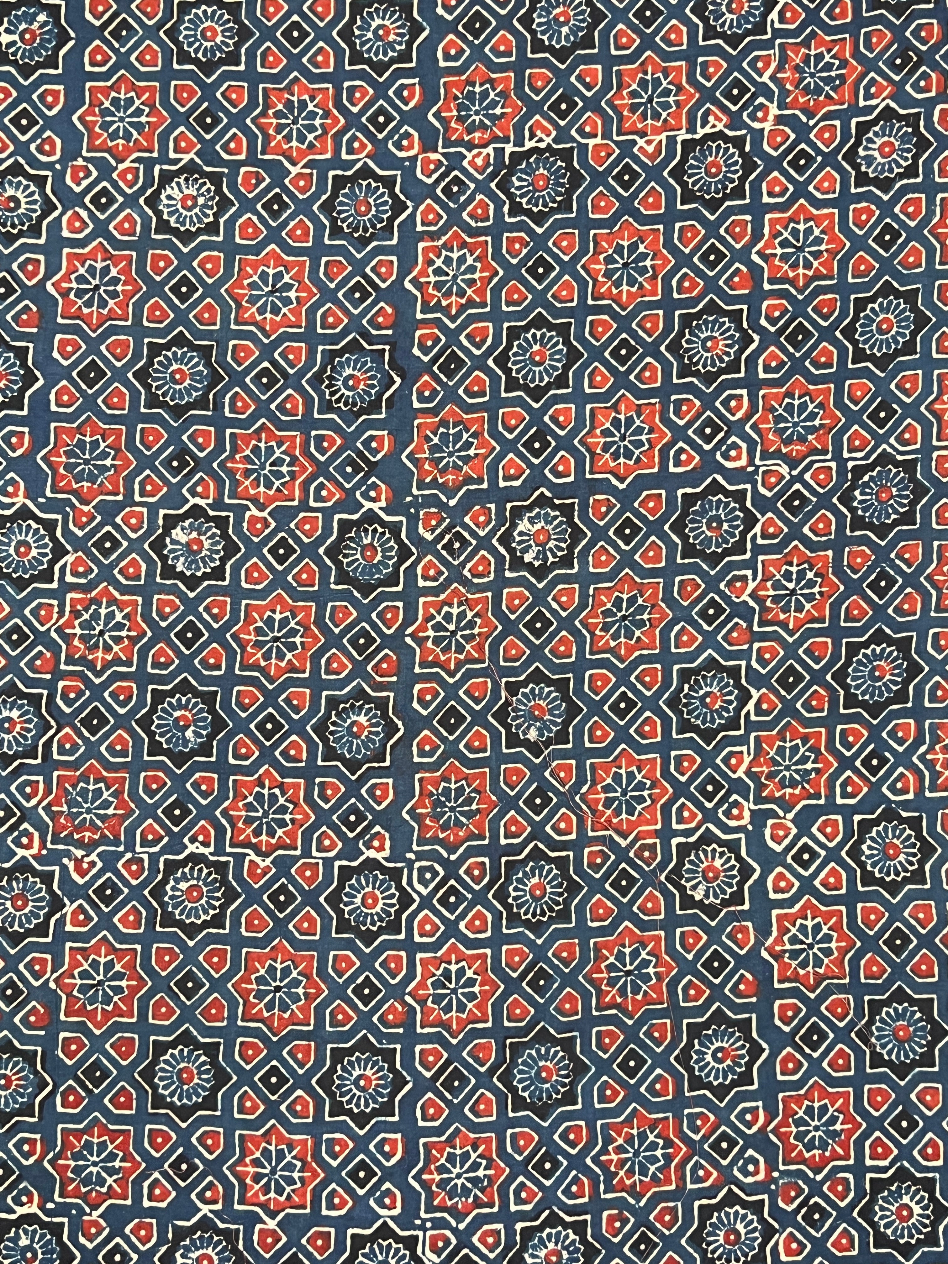 Traditional Print Hand Blocked Cotton Kurta Material | KA265