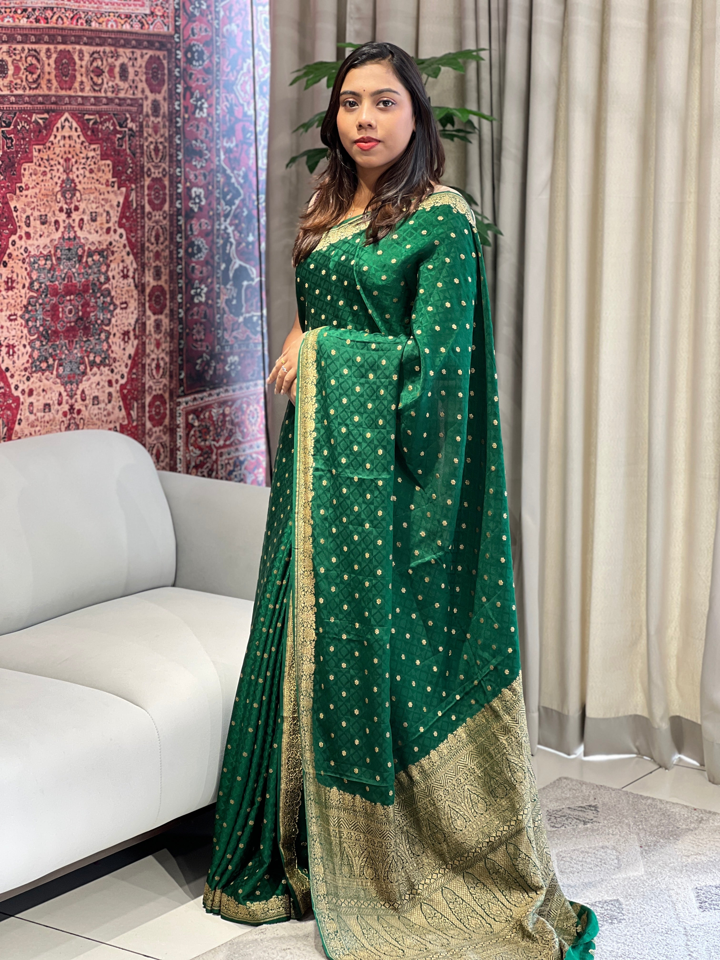 Banarasi Woven Chinon Saree | YNG719