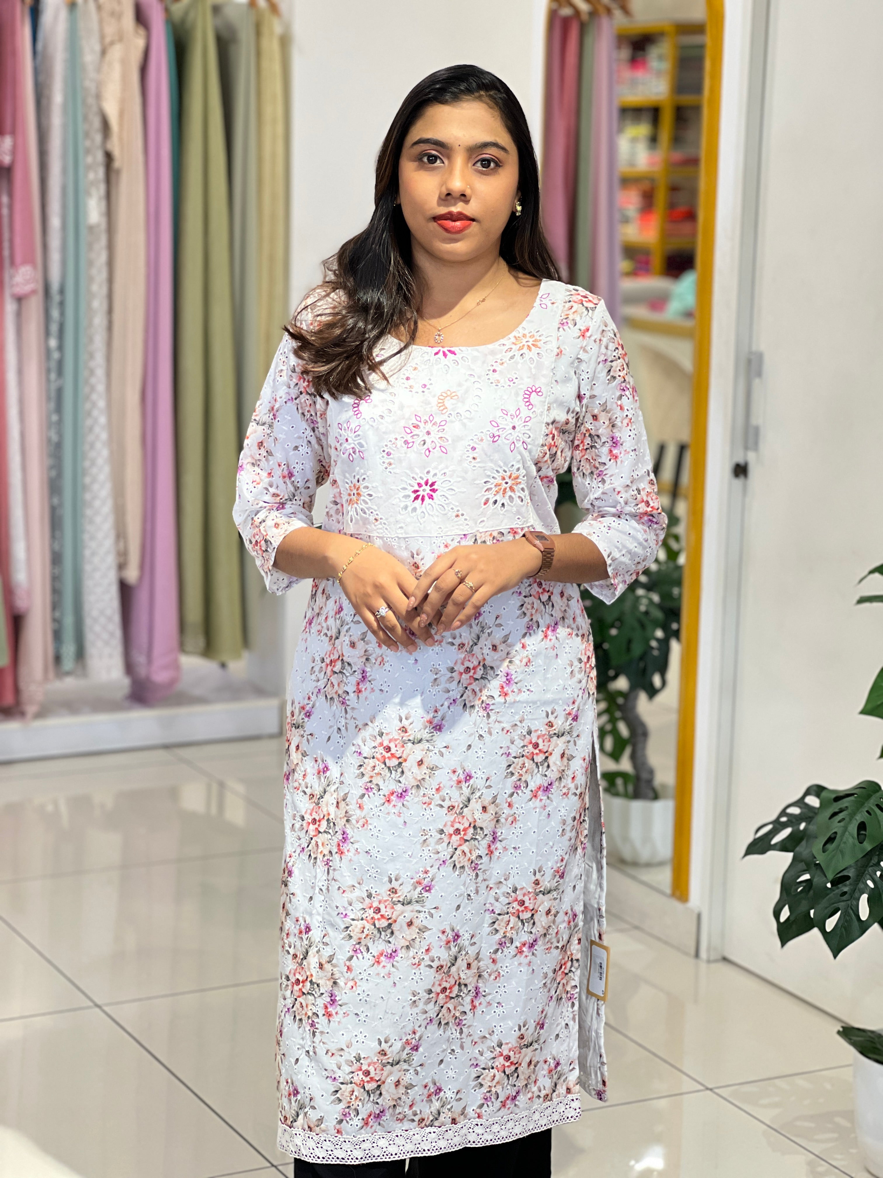 Printed Hakoba Patterned Cotton Kurta | IHP153