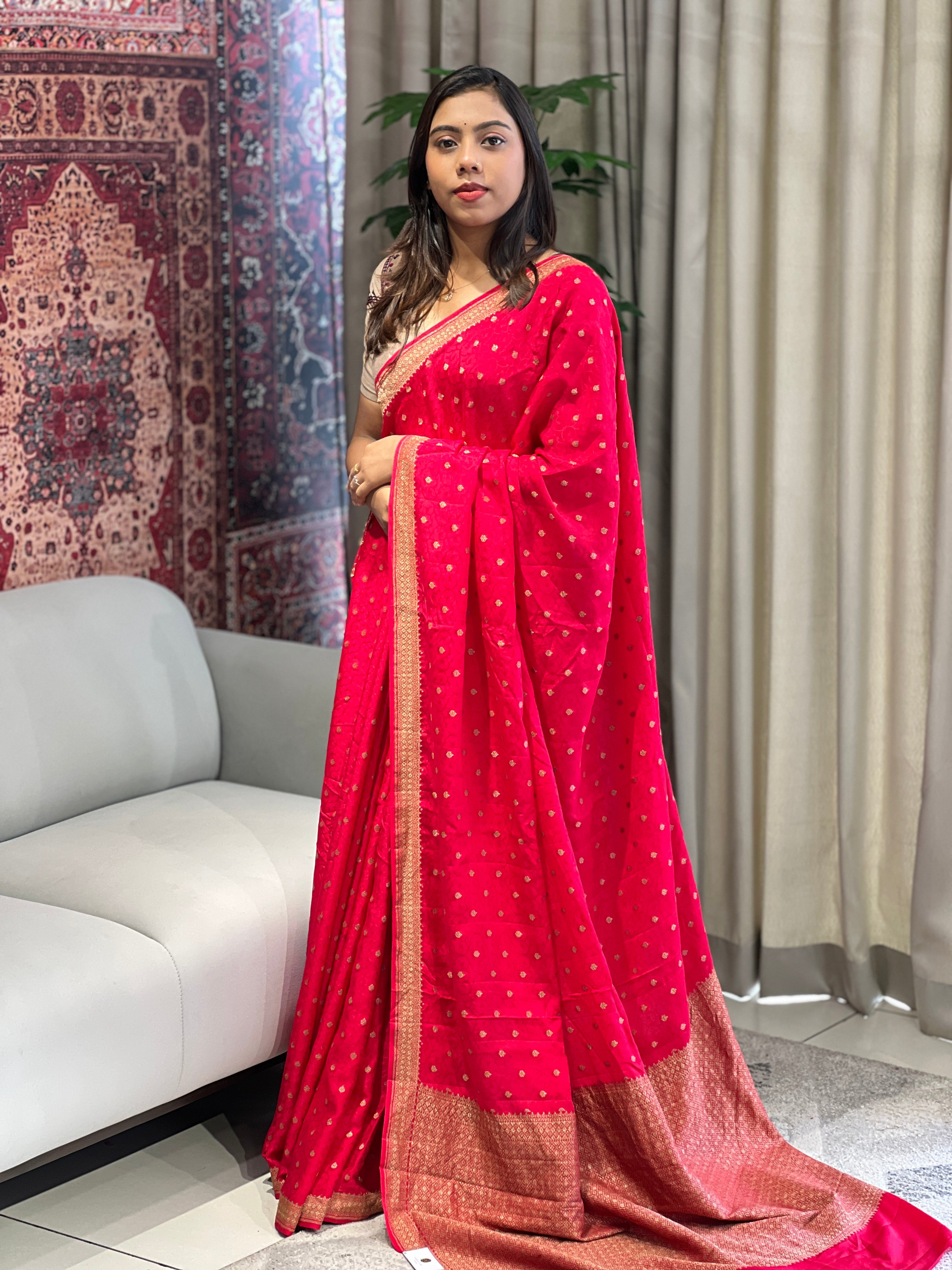 Banarasi Woven Chinon Saree | YNG718