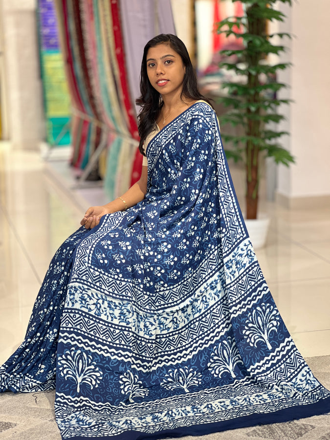 Floral Print Patterned Modal Saree | JKL532