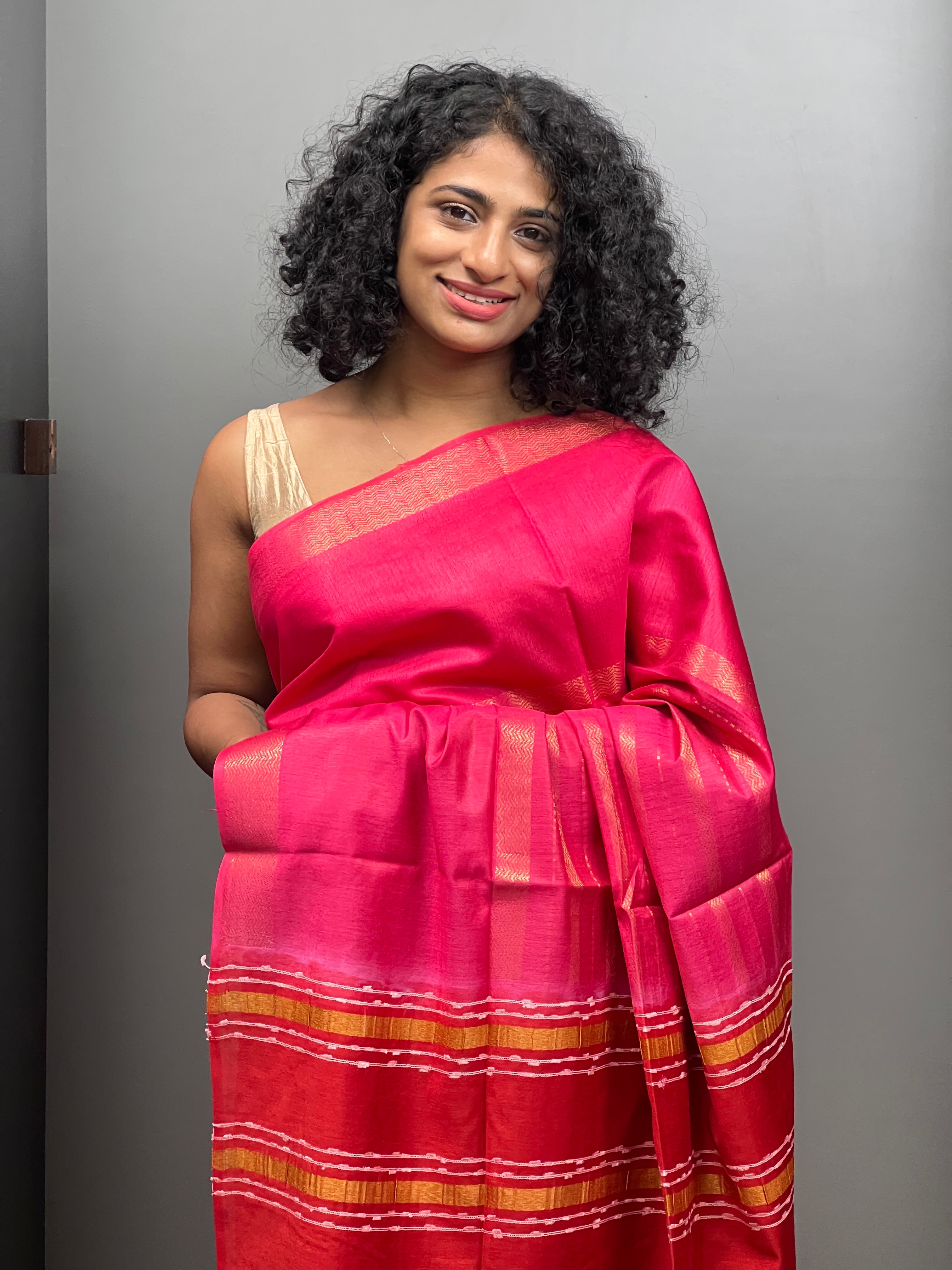 Zig Zag Zari Bhagalpuri Weaved Saree | MRD302