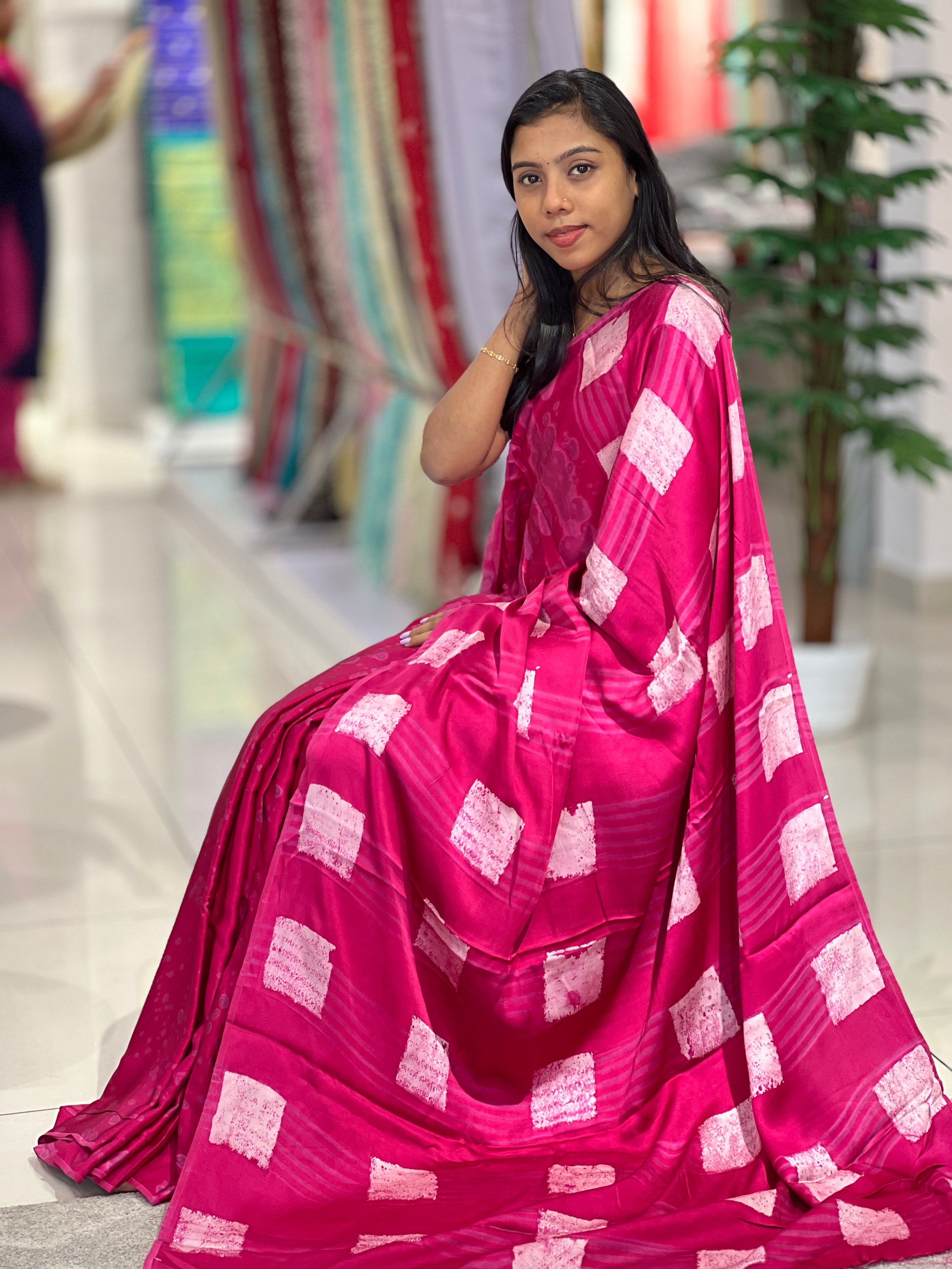 Block Printed Modal Saree | JKL537