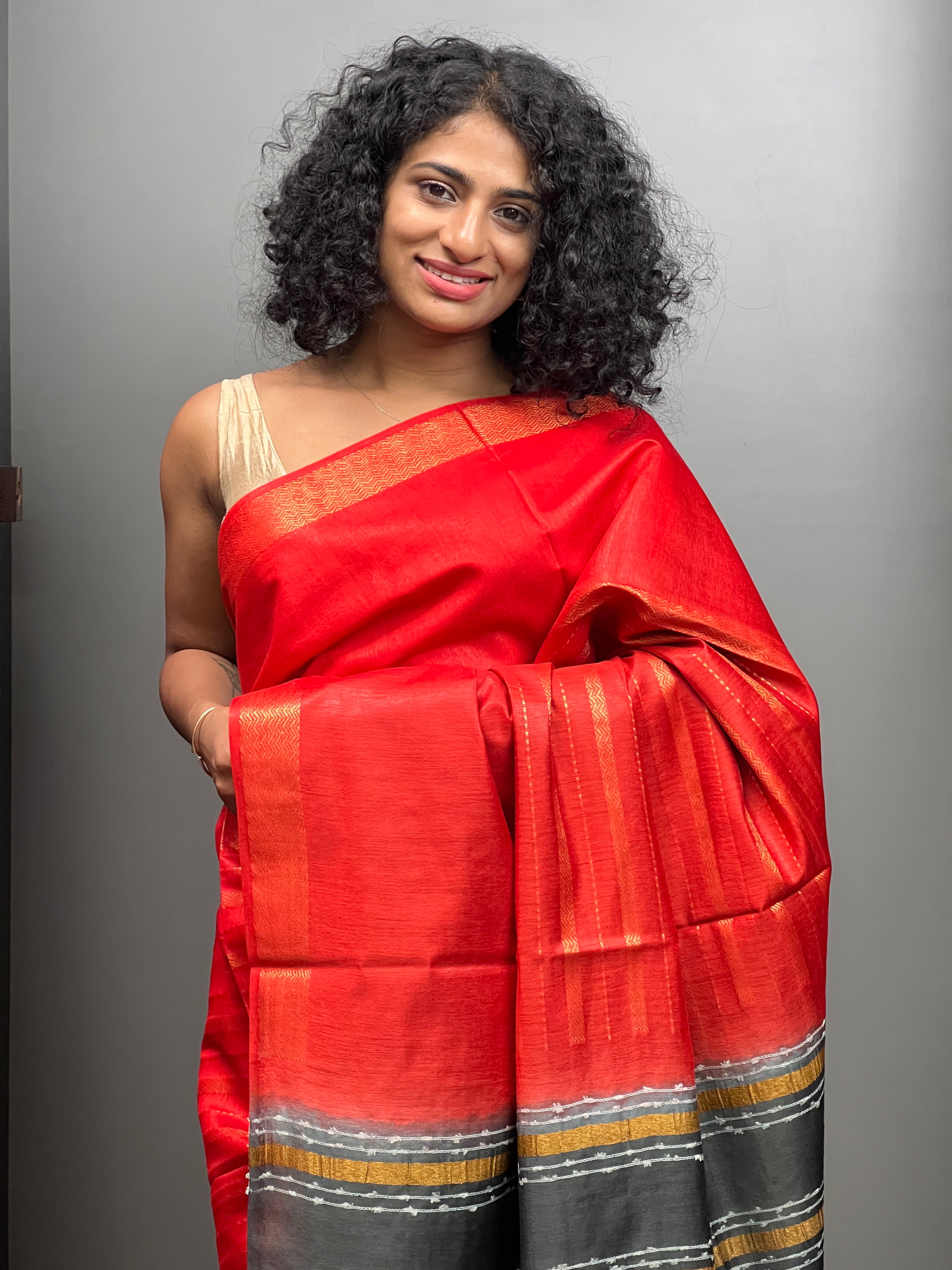 Zig Zag Zari Bhagalpuri Weaved Saree | MRD302