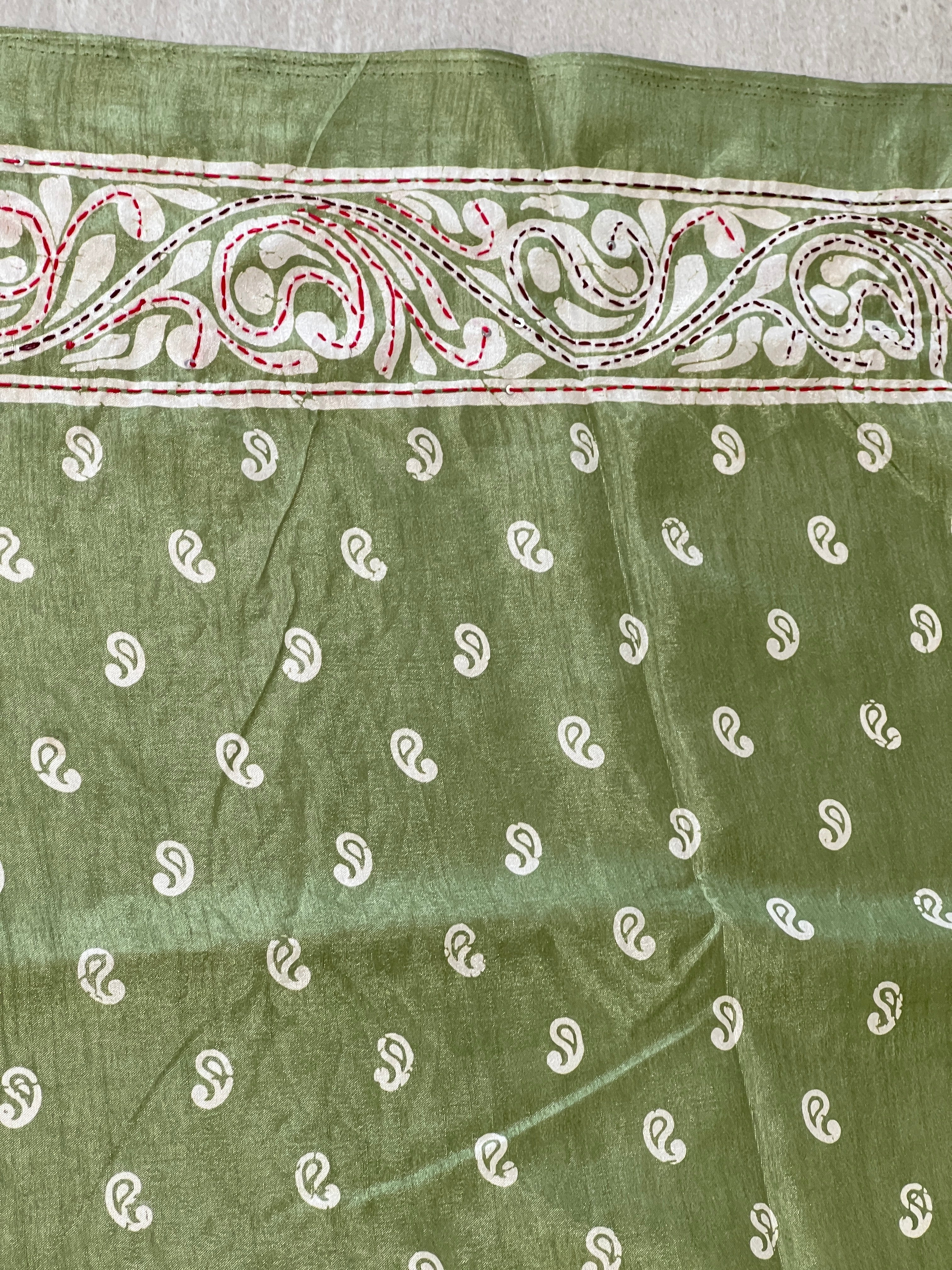 Paisley Printed Semi Tussar Saree | GAR151