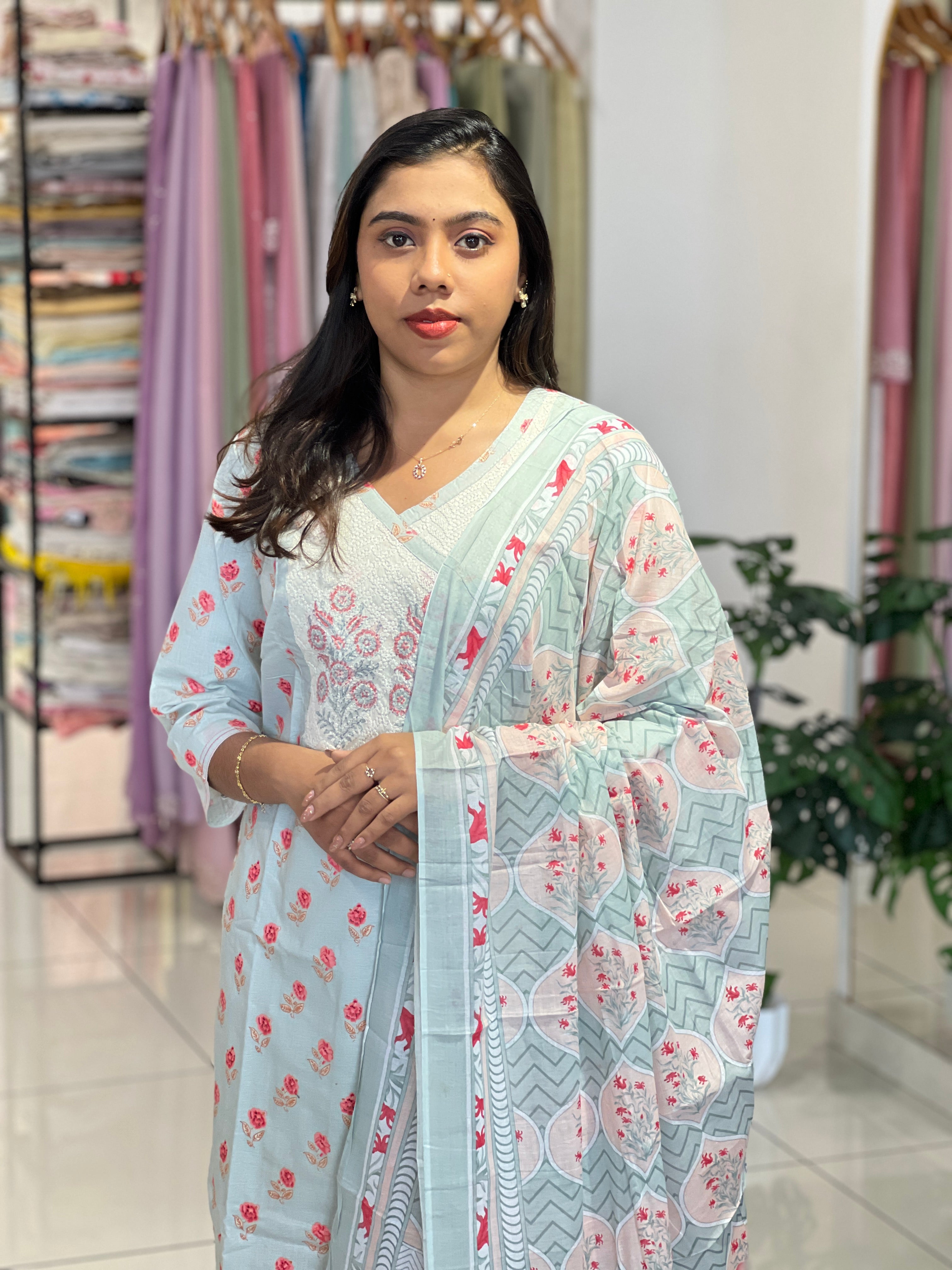 Hand Block Printed Cotton Kurta Set | IHP124