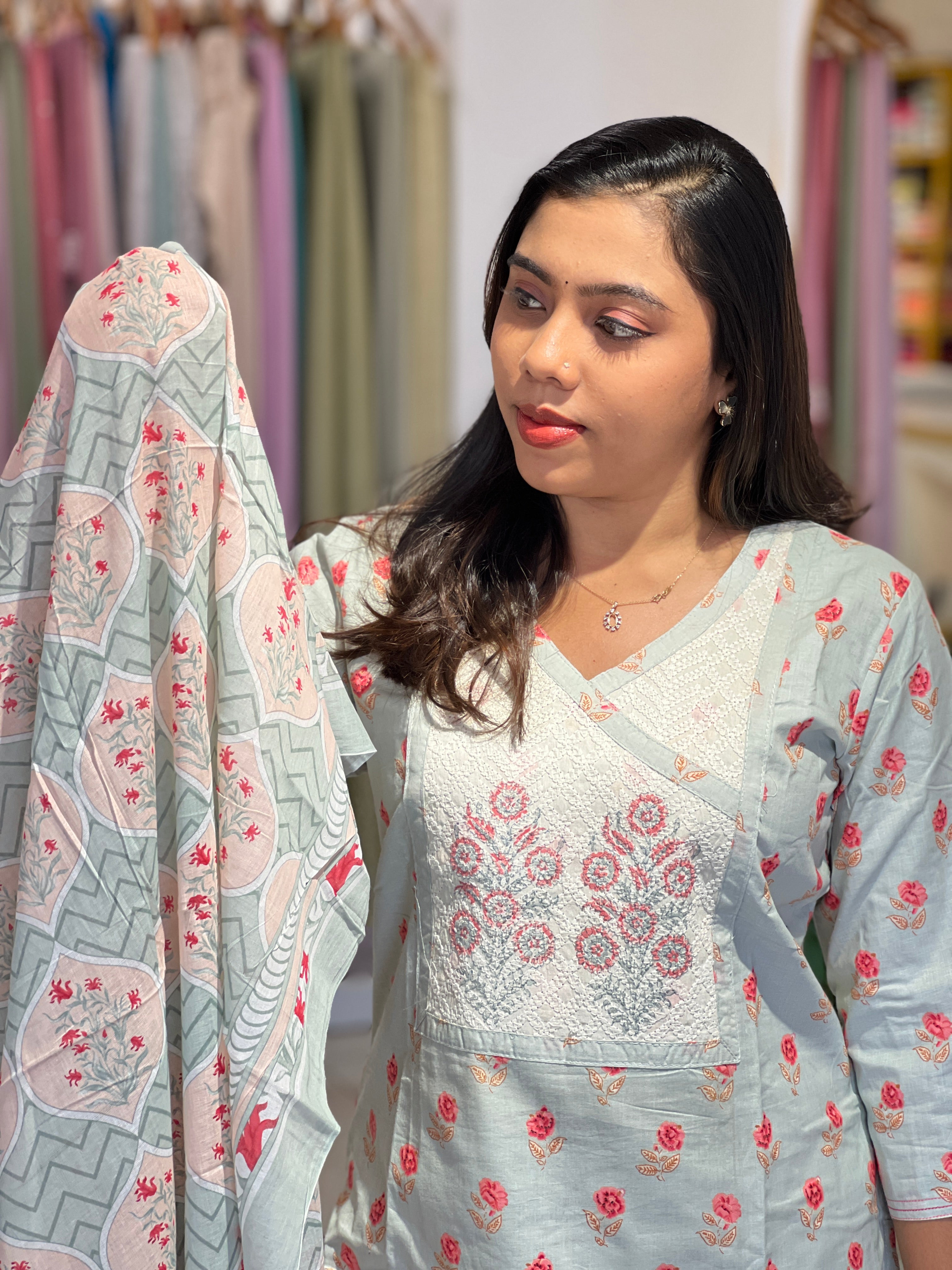 Hand Block Printed Cotton Kurta Set | IHP124