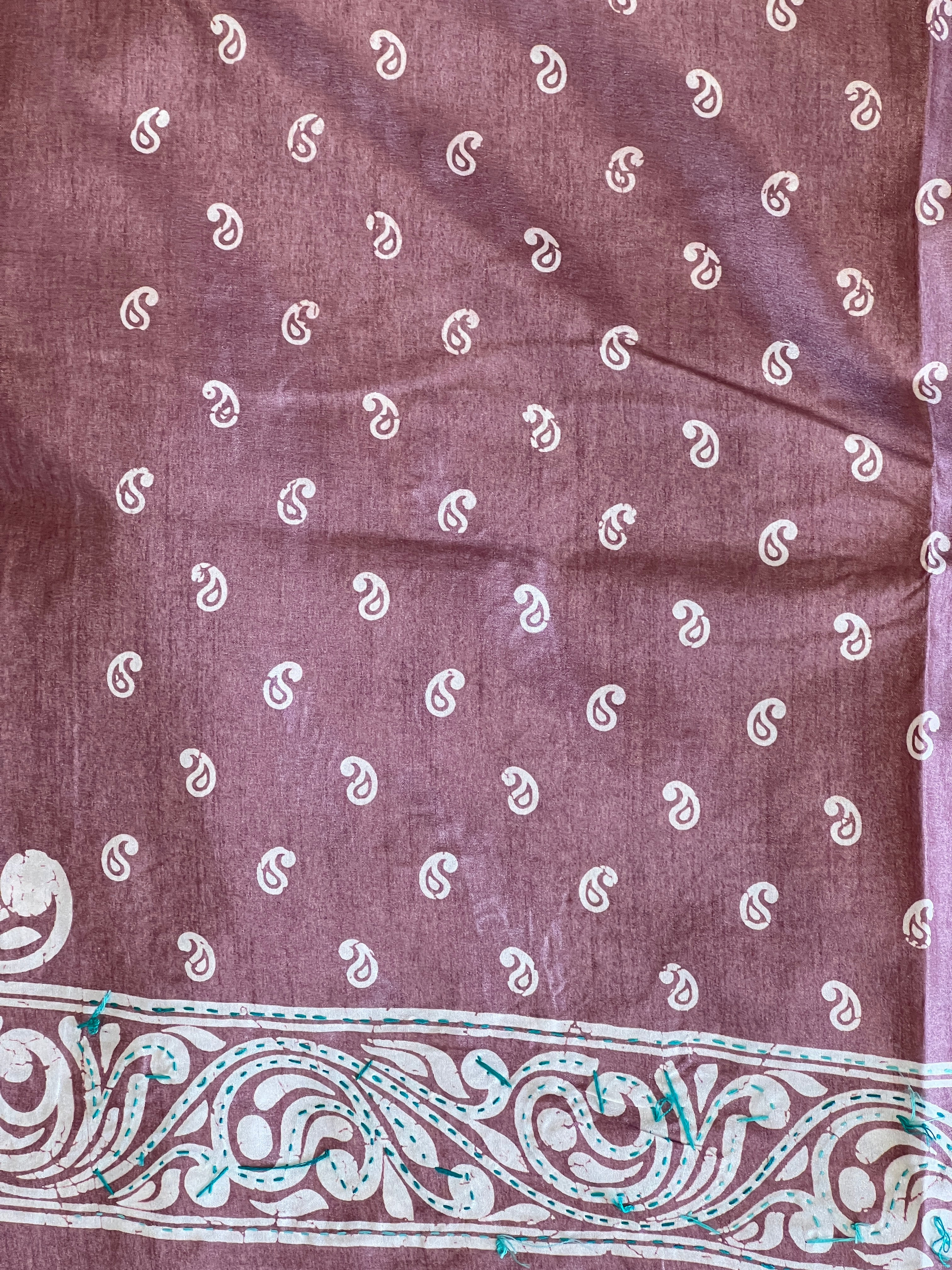 Paisley Printed Semi Tussar Saree | GAR154