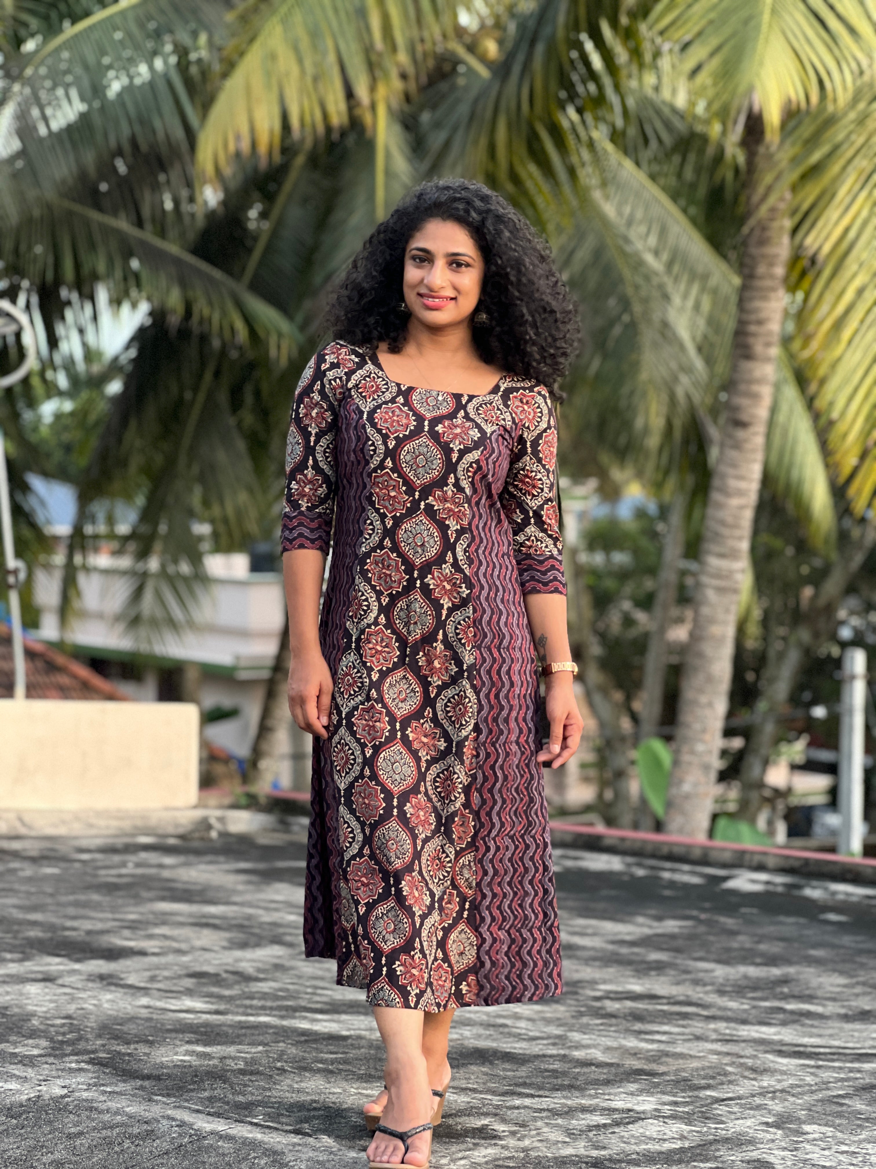 Ajrak Buta and Zig Zag Print Design Cotton Stitched Kurta | DN520