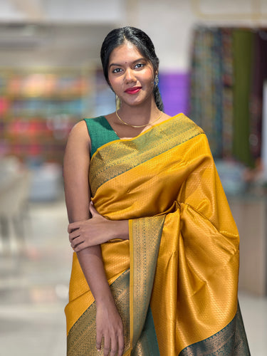 Traditional Zari Woven Brocade Patterned Semi Silk Saree | KAC148