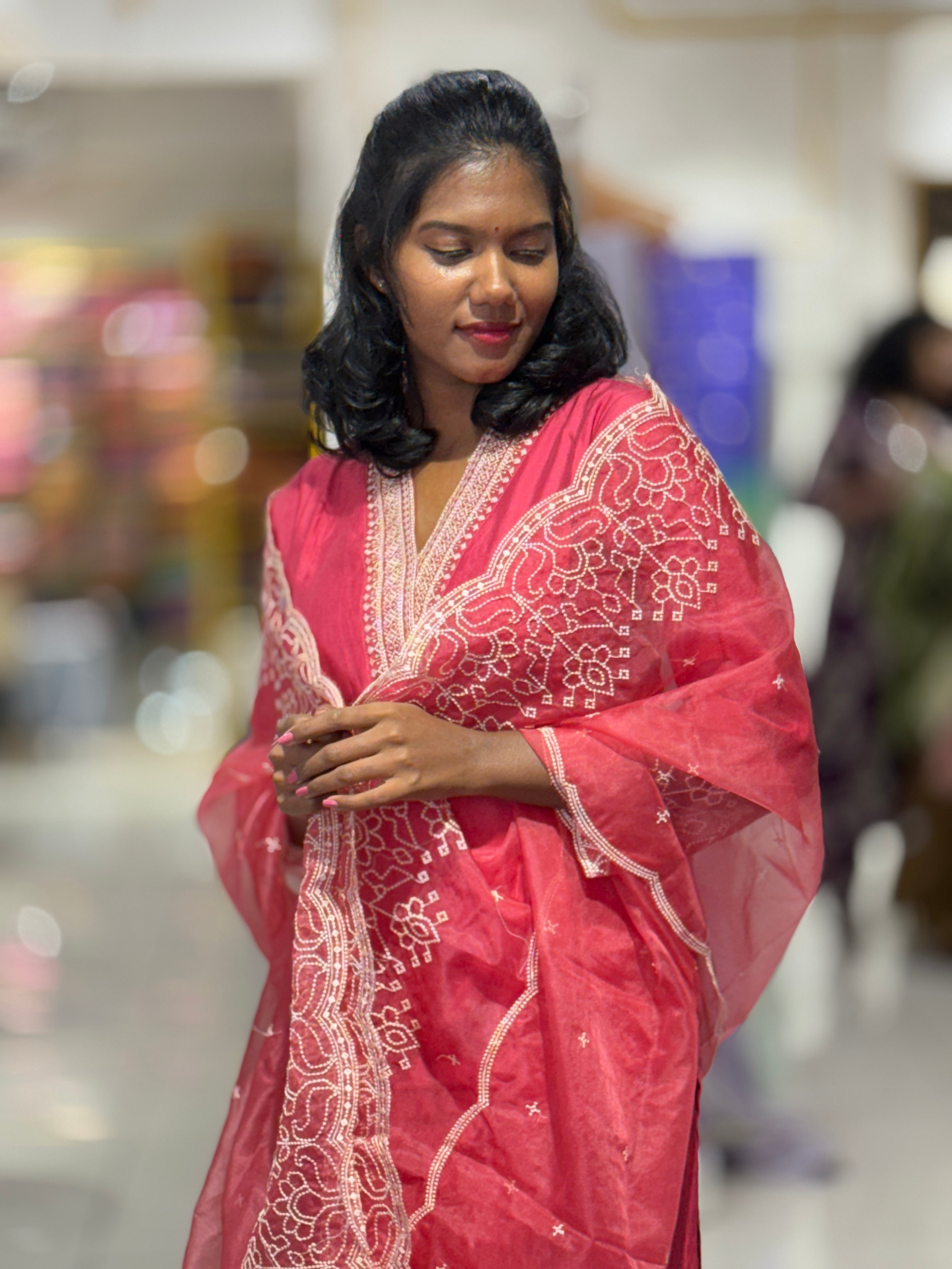 Point Embroidery  Muslin Finish Kurta Set | FW270