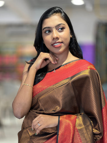 Traditional Zari Woven Brocade Patterned Semi Silk Saree | KAC154