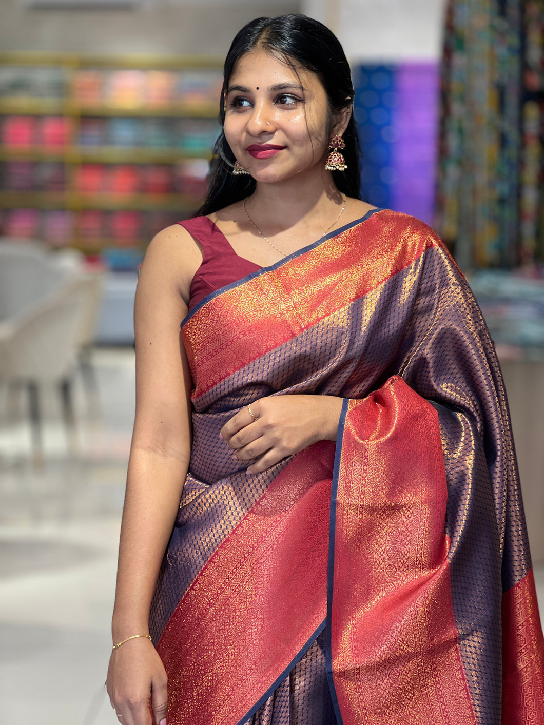 Traditional Zari Woven Brocade Patterned Semi Silk Saree | KAC152
