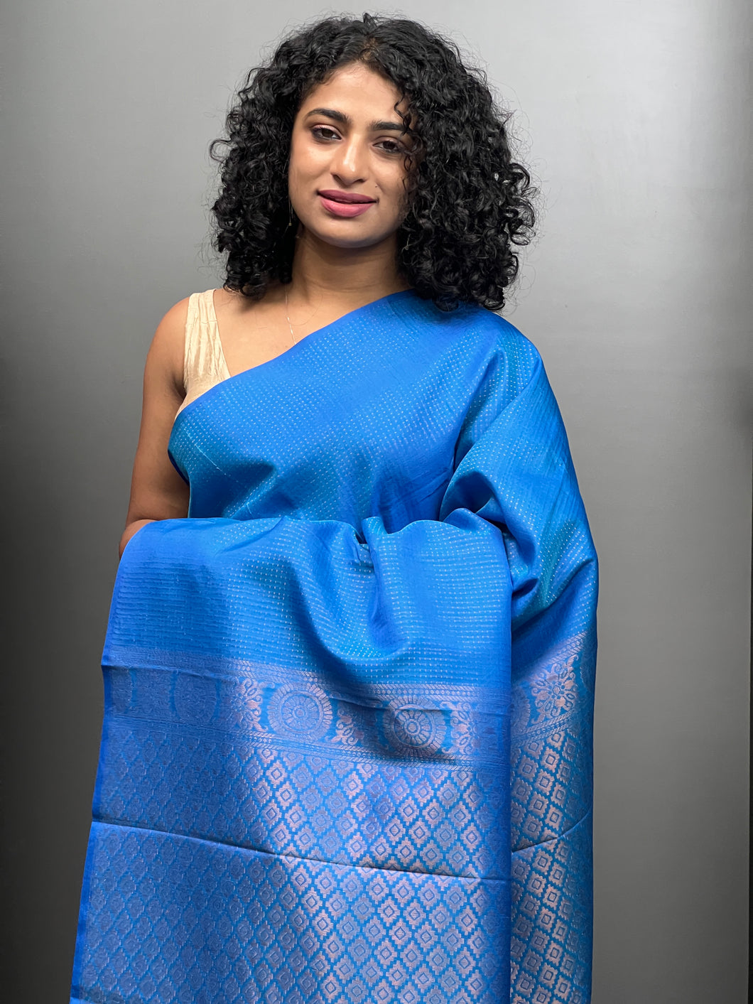 Semi Silk Saree With Copper Zari Weave | KRK296