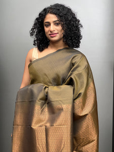 Semi Silk Saree With Copper Zari Weave | KRK296