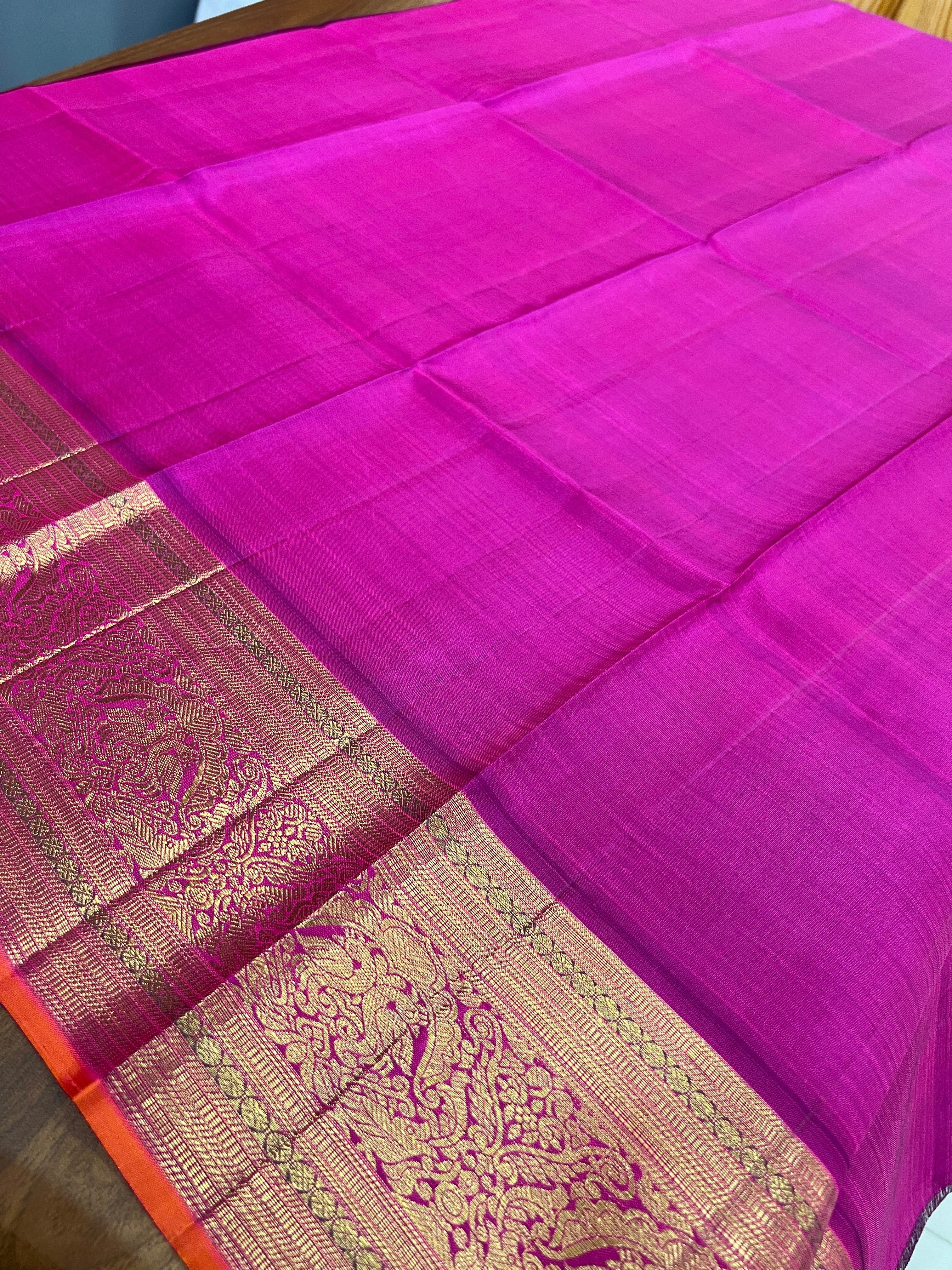 Bright Orange & Yellow Shade Kanchipuram Saree | ADB131