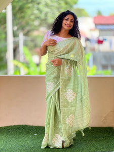 Embroidery Tussar Finish Saree | BLD294