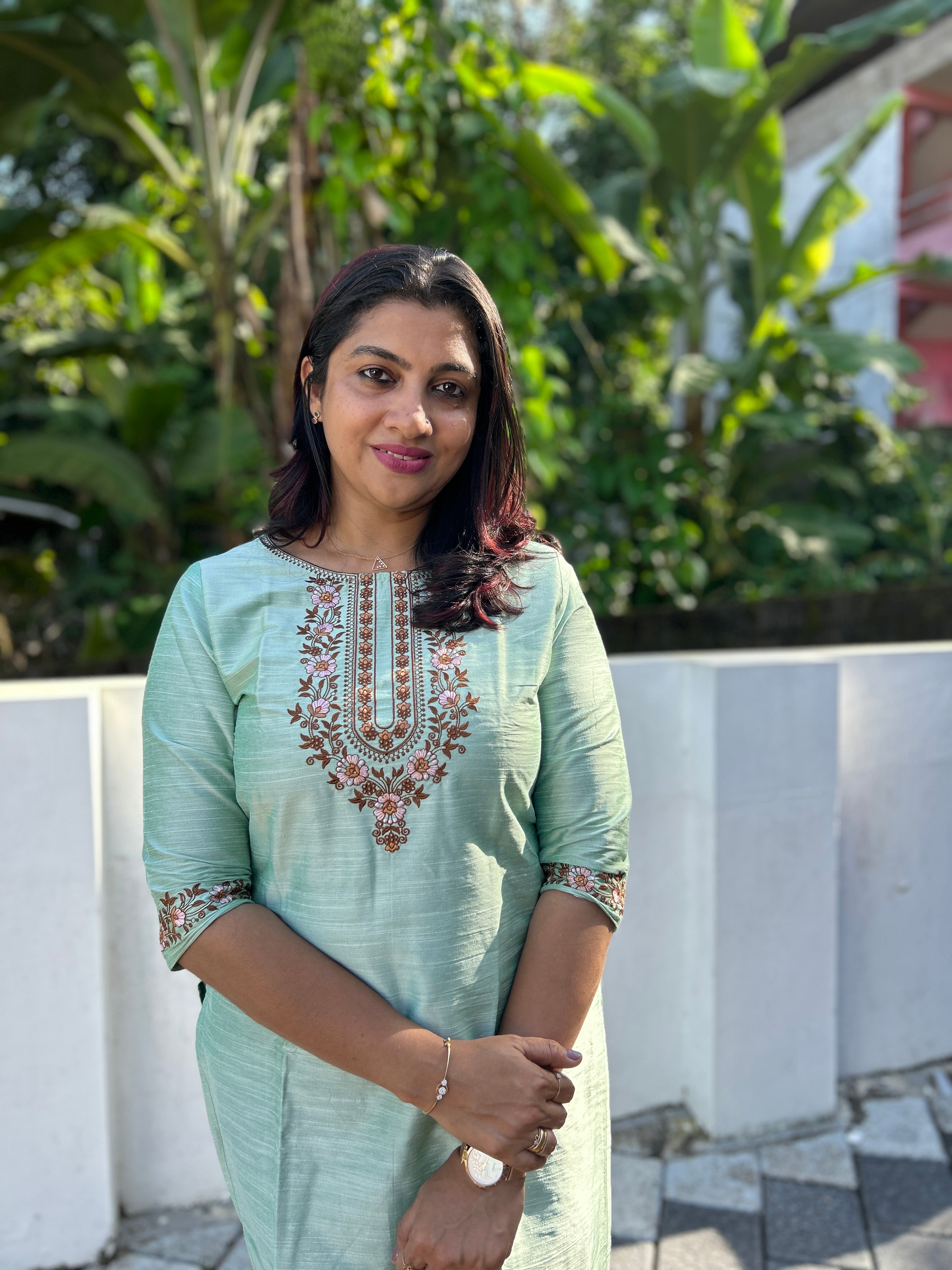 Floral Jaal Designed Silk Cotton Kurta | RGA125