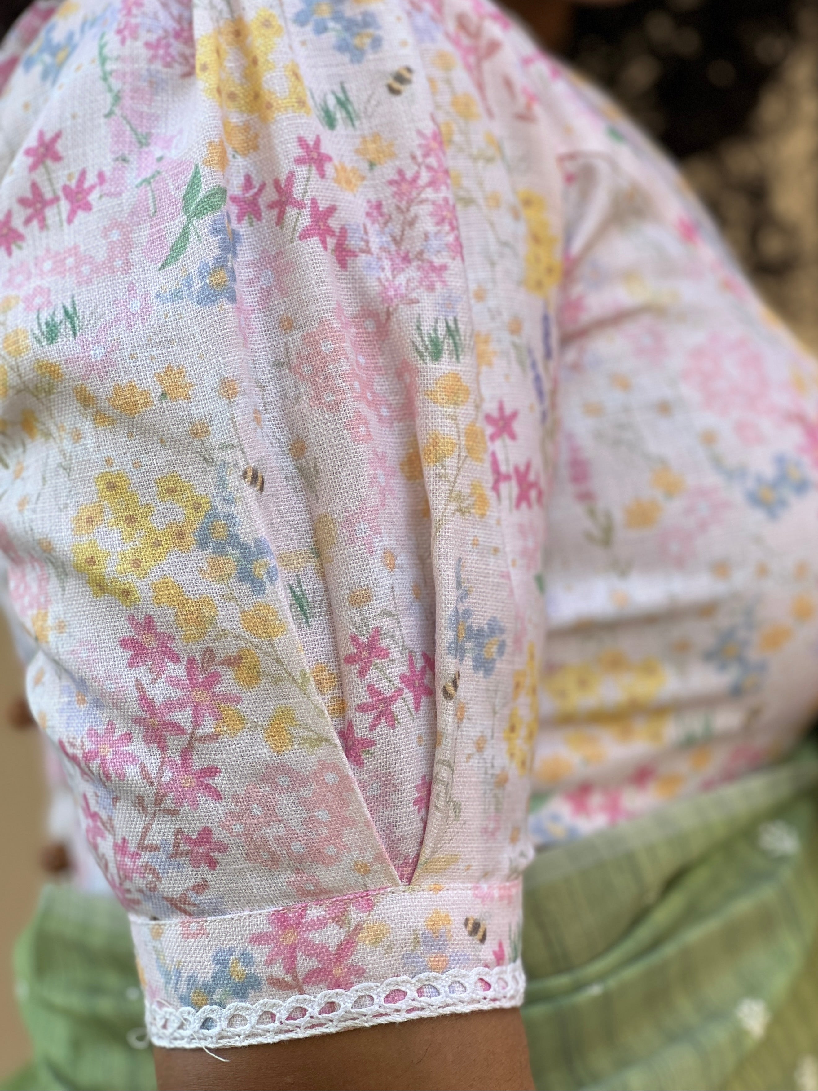 Floral Digital Printed Linen Unstitched Blouse | BM164