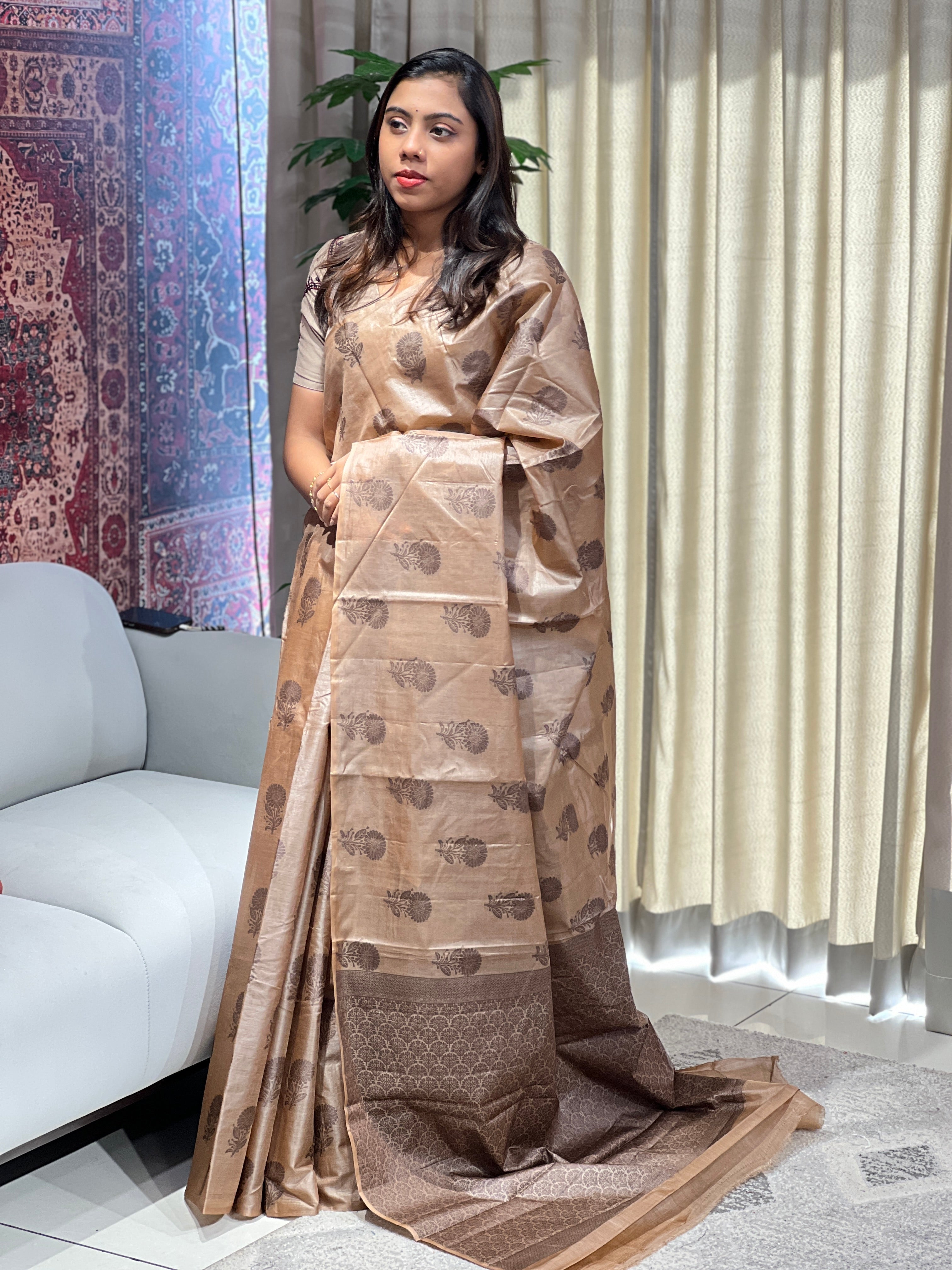 Thread Weaving Tussar Saree | YNG682