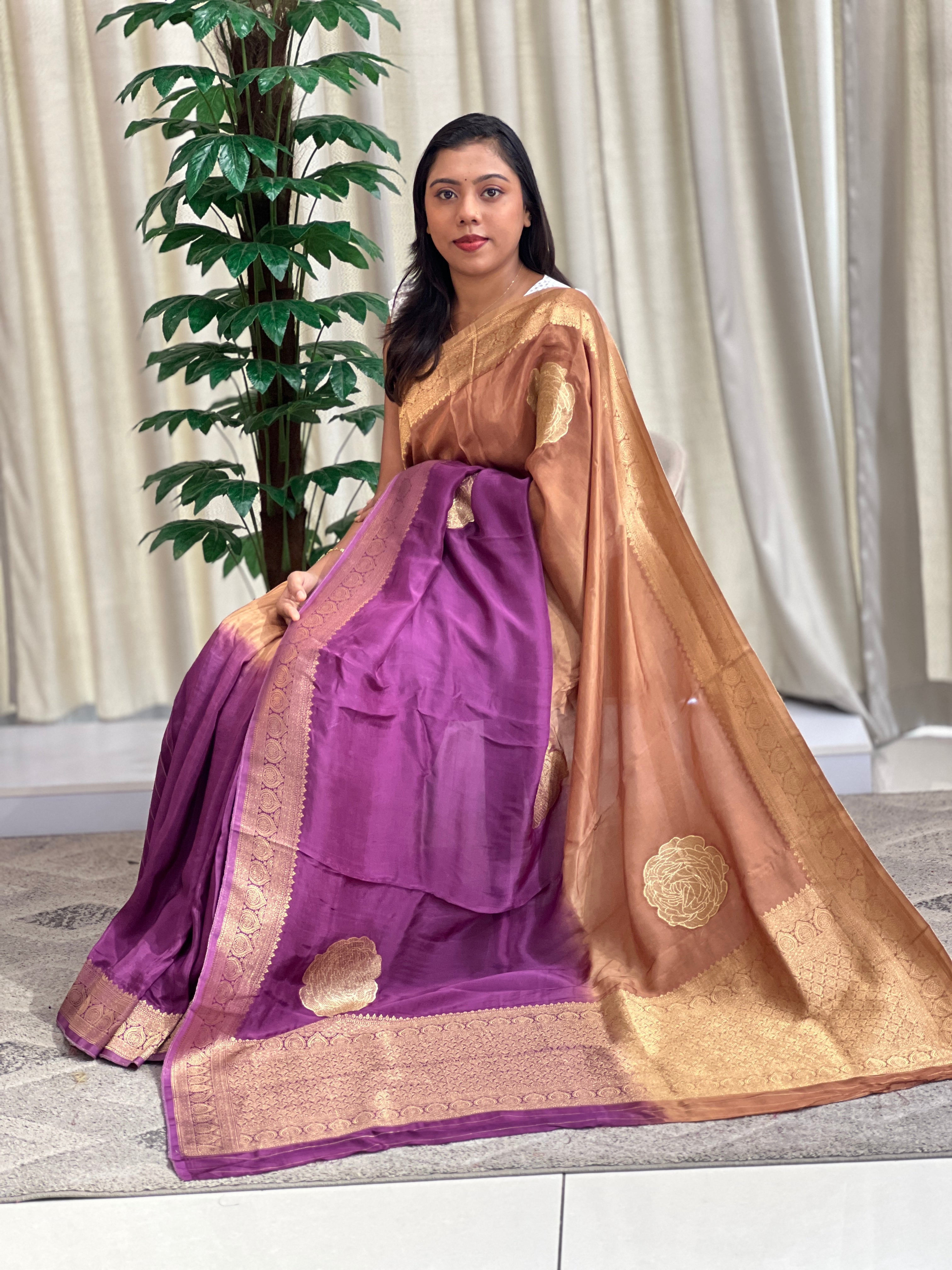 Circular Pattern Crepe Silk Saree | RS135