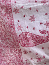 Traditional Chikankari Hand Embroidery Pattern Check Kota Saree | TOT117