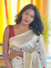 Tissue Weaved Diamond Patterned Semi Silk Saree | HT238