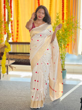 Tissue Weaved Diamond Patterned Semi Silk Saree | HT238