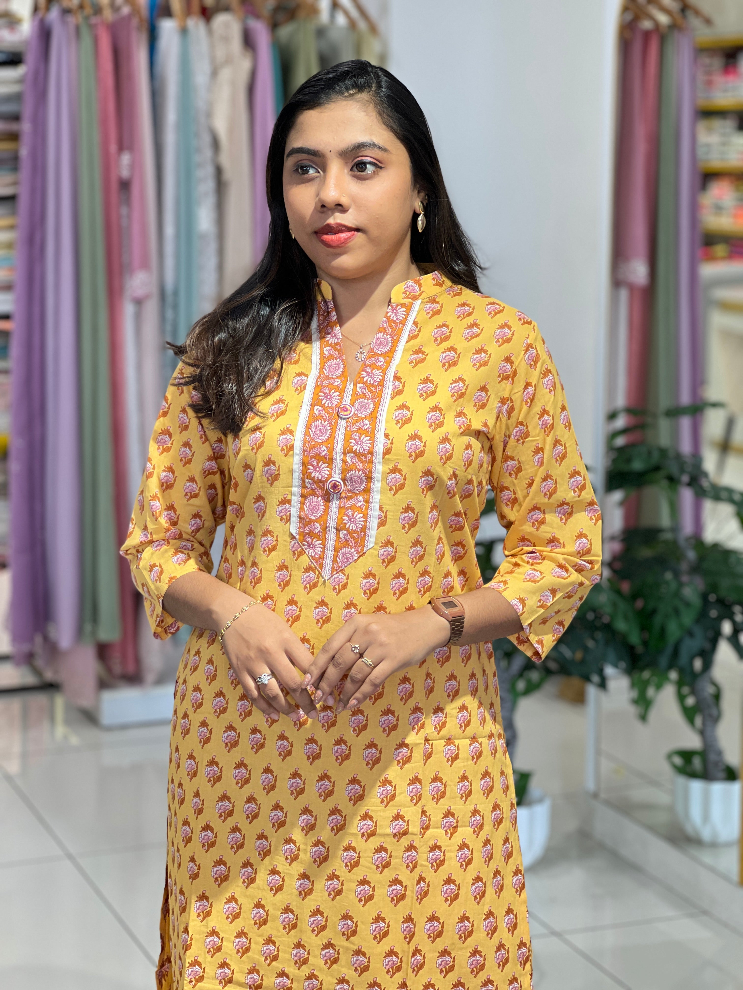 Floral Printed Cotton Kurta Set | IHP129