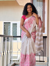 Computerized Floral Embroidery & Pallu Stripe Design Basbara Silk Saree | NHH201