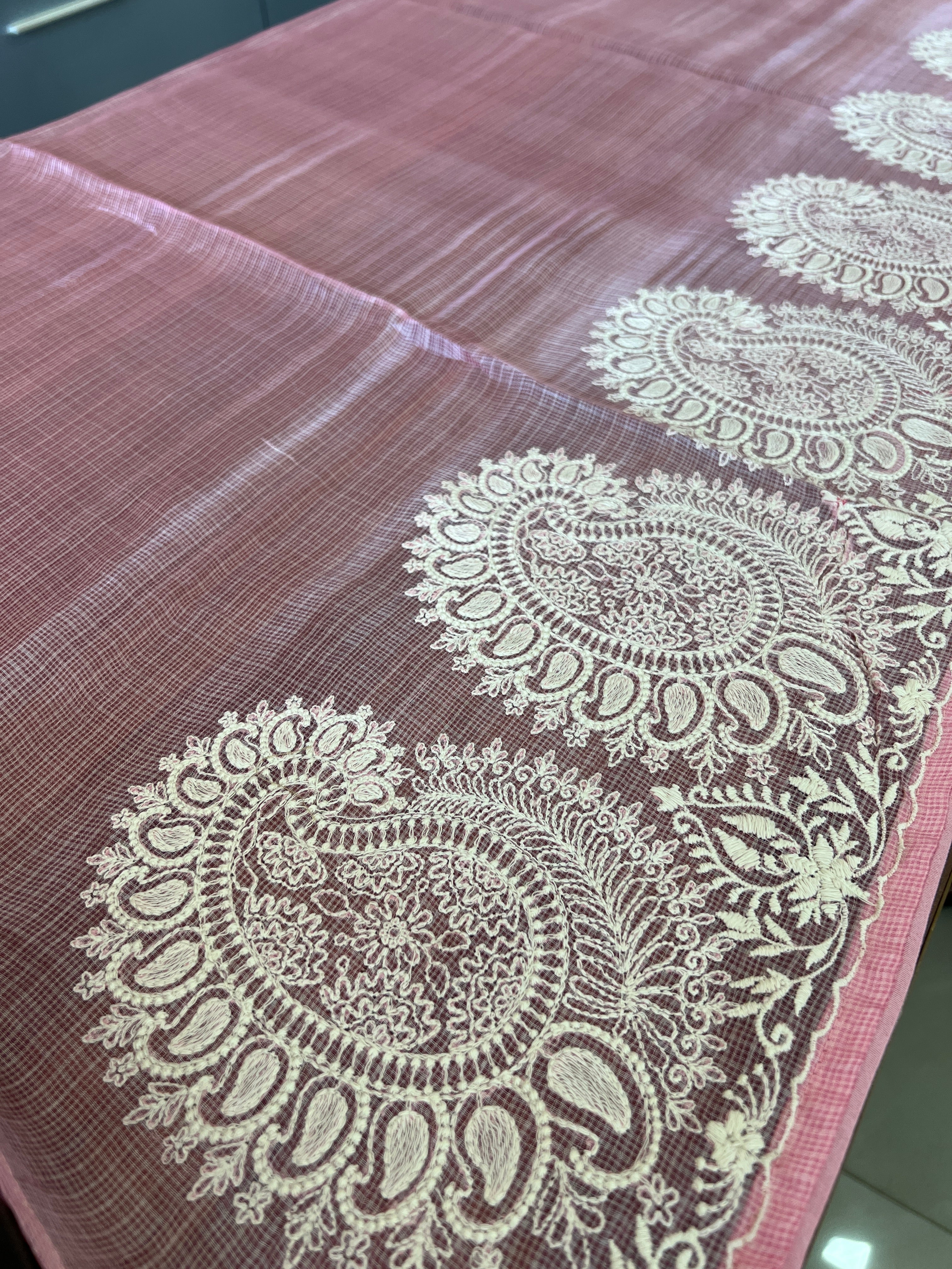 Paisley Embroidery Tussar Kota Saree | SBS864