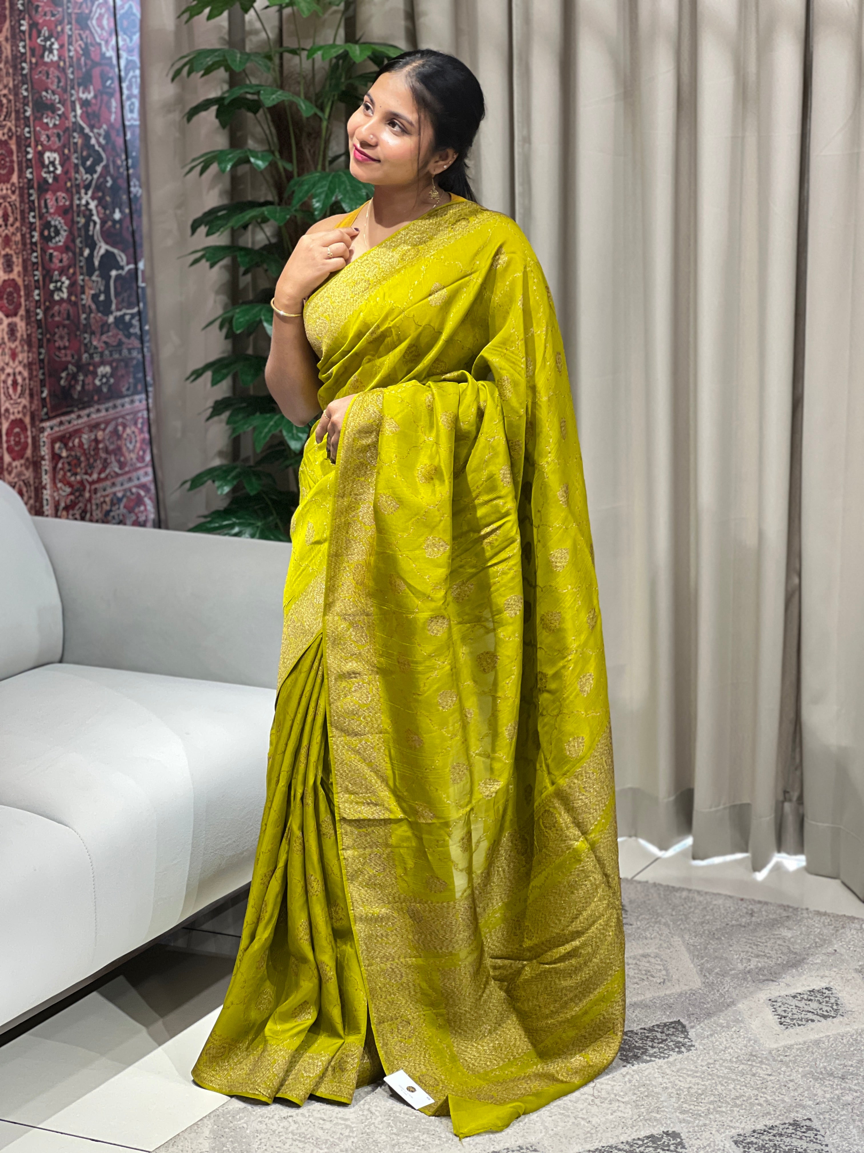 Zari and Thread Woven Banarasi Saree | YNG798