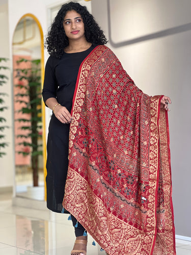 Hand Block Printed Modal Silk Dupatta | SAC168