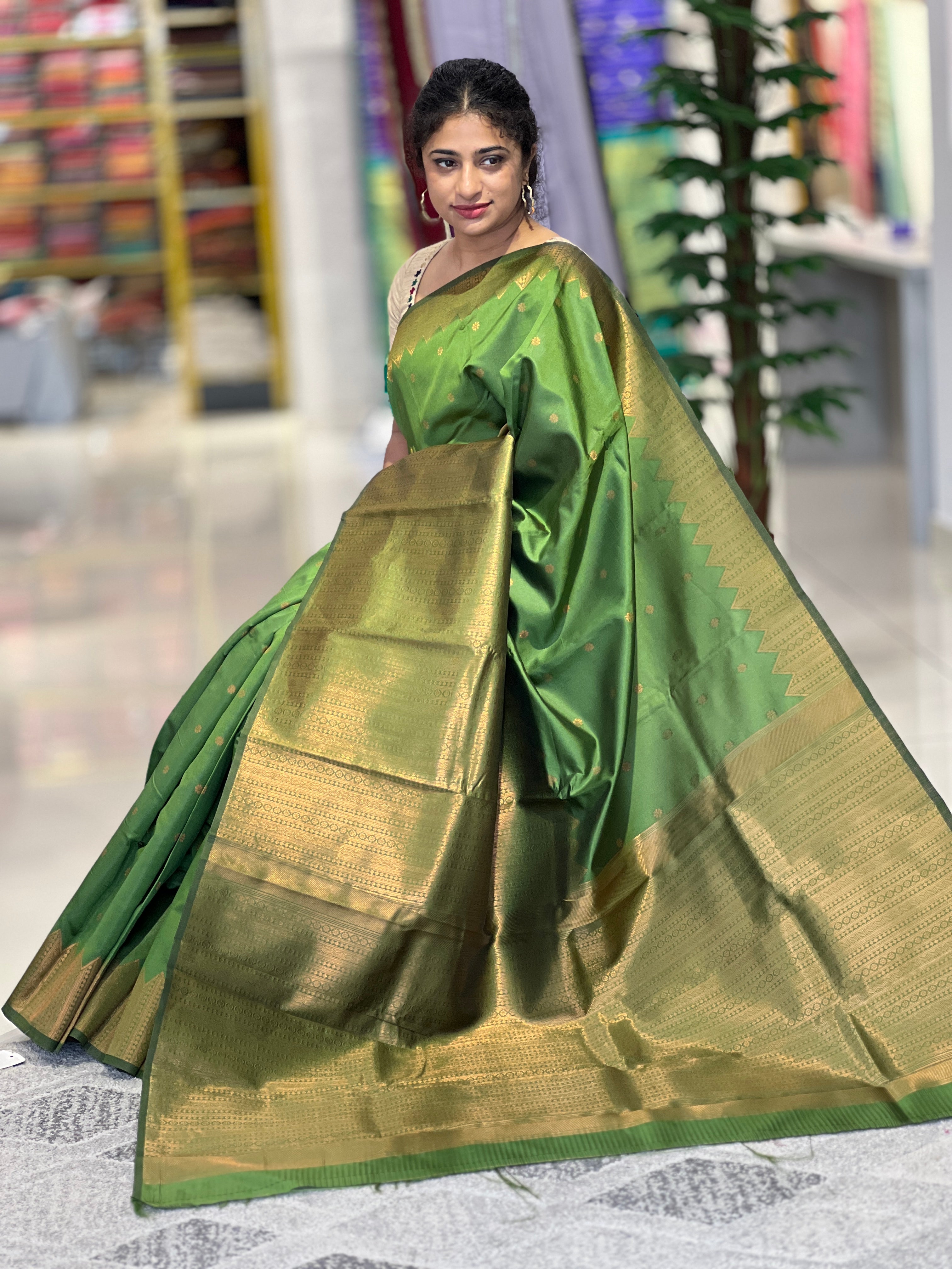 Copper Zari Butta Design Semi Silk Sarees | KT197