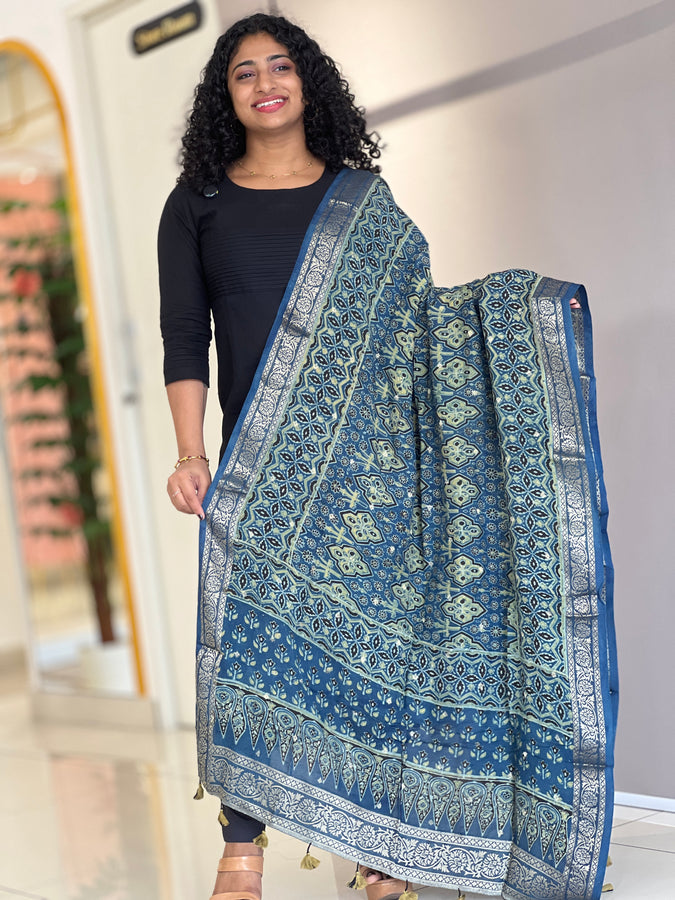 Hand Block Printed Modal Silk Dupatta | SAC166