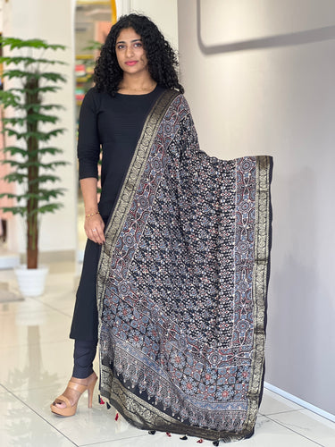 Hand Block Printed Modal Silk Dupatta | SAC167
