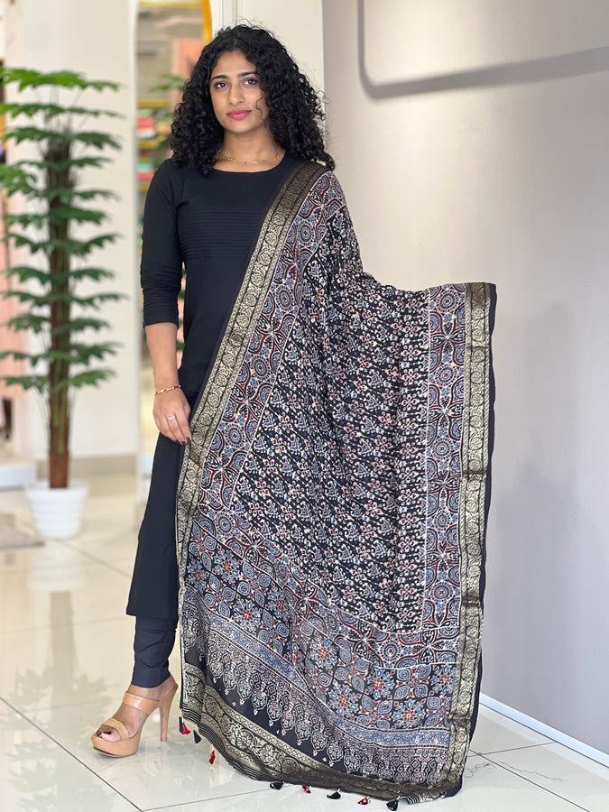 Hand Block Printed Modal Silk Dupatta | SAC167