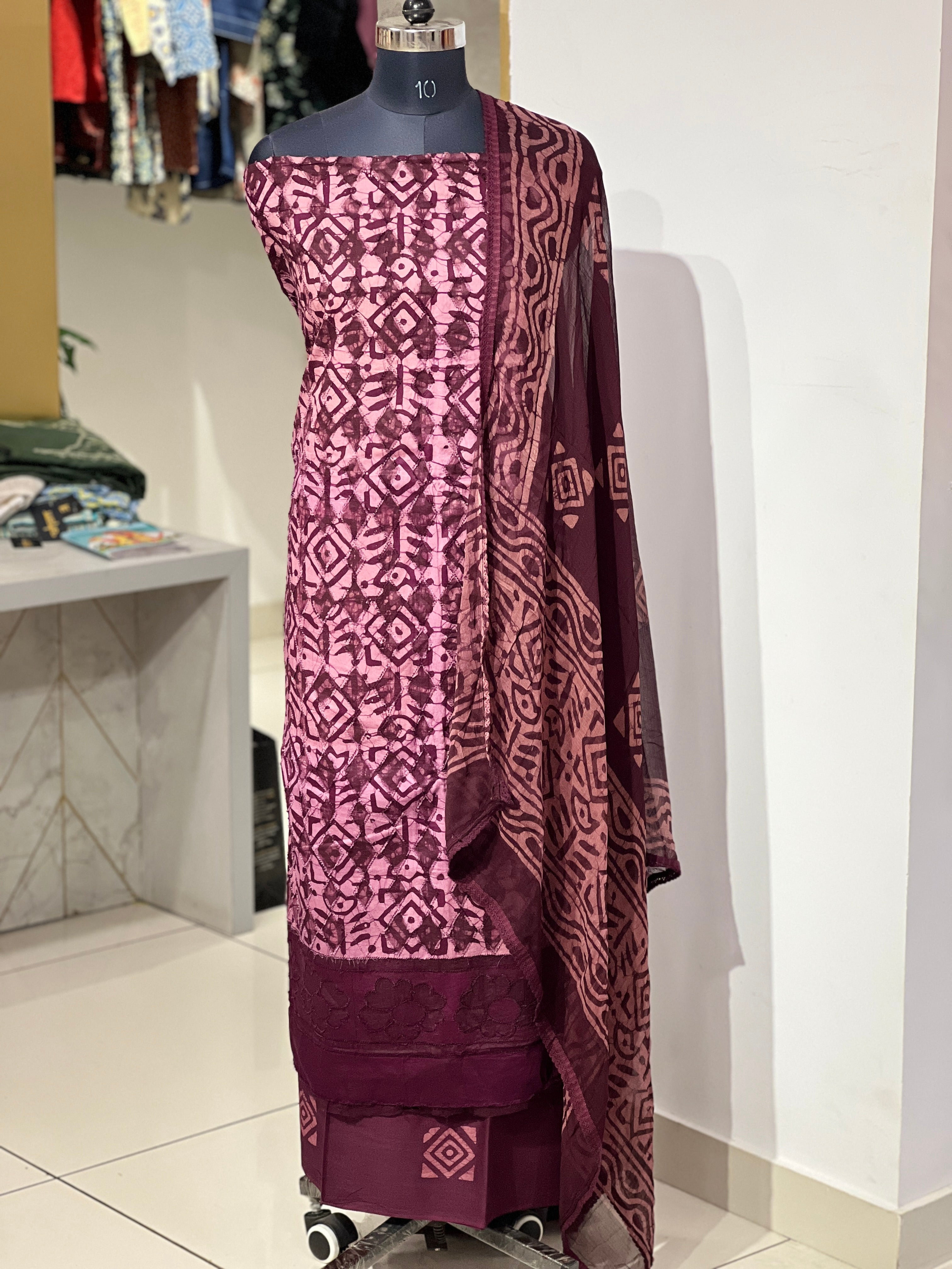 Batik Print Detailed Cotton Salwar Set | JT123
