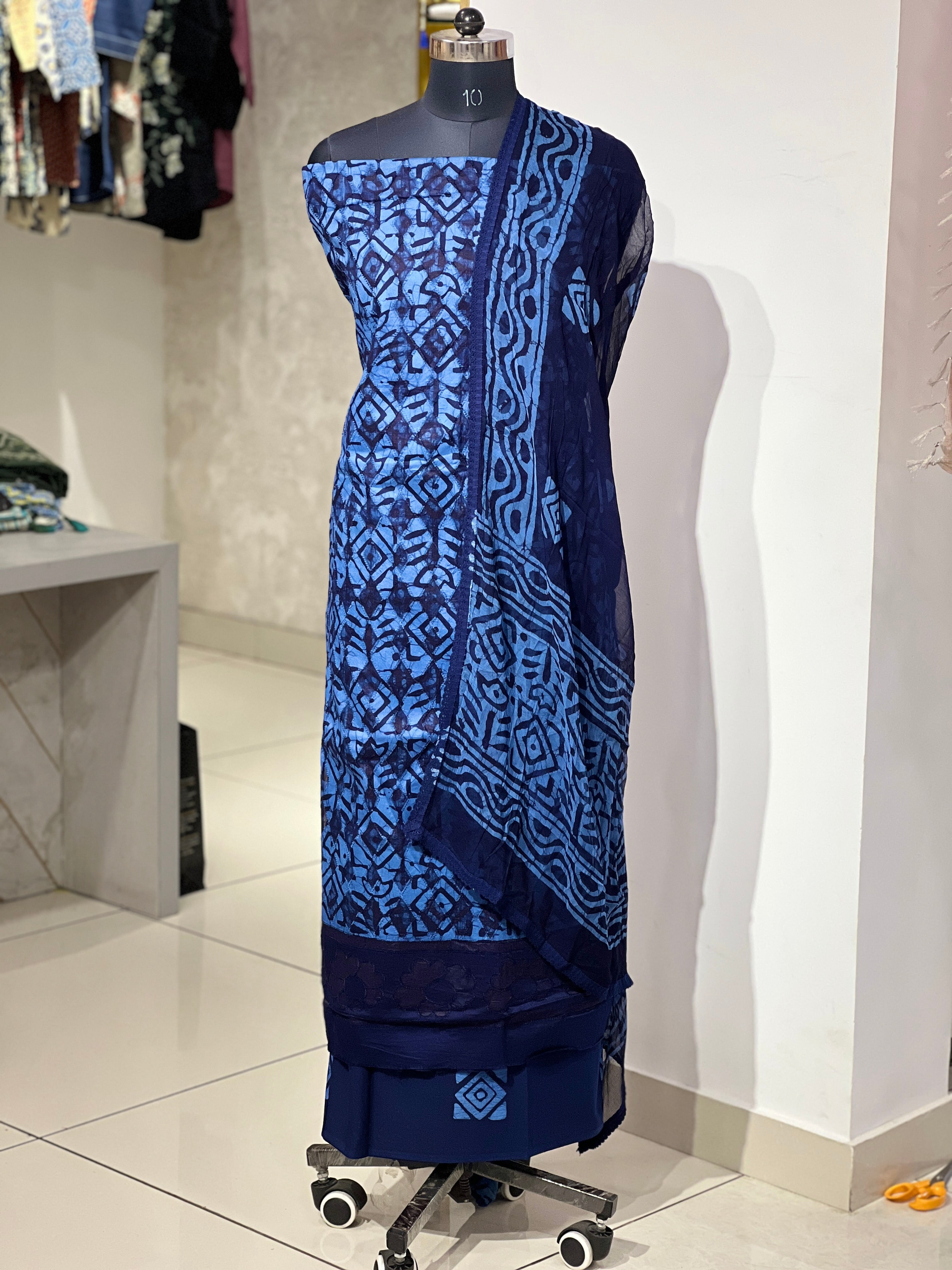 Batik Print Detailed Cotton Salwar Set | JT120