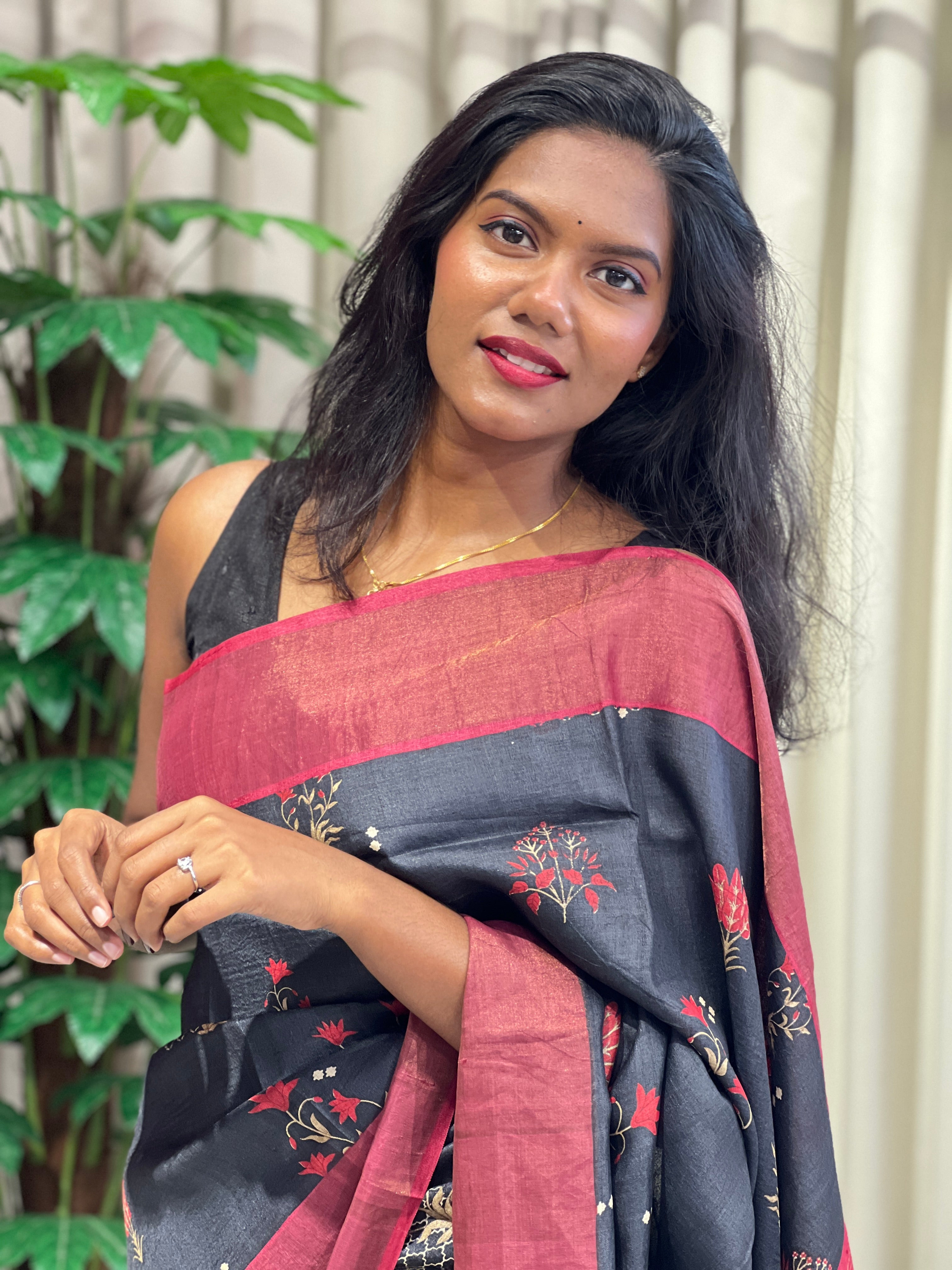 Sublimation Printed Pure Tussar Saree | RGD1015