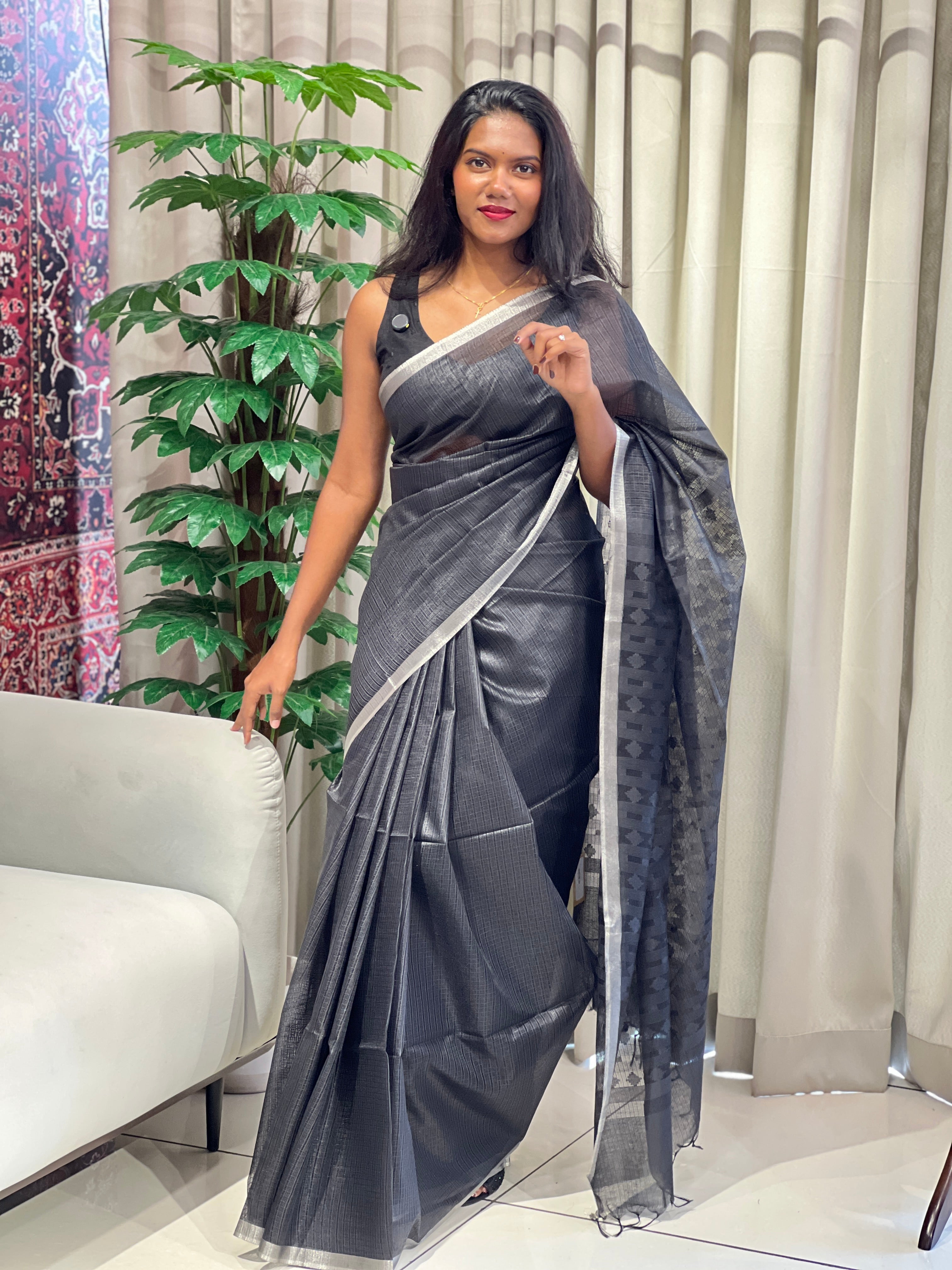 Bhagalpuri Woven Semi Tussar Saree | PF1241