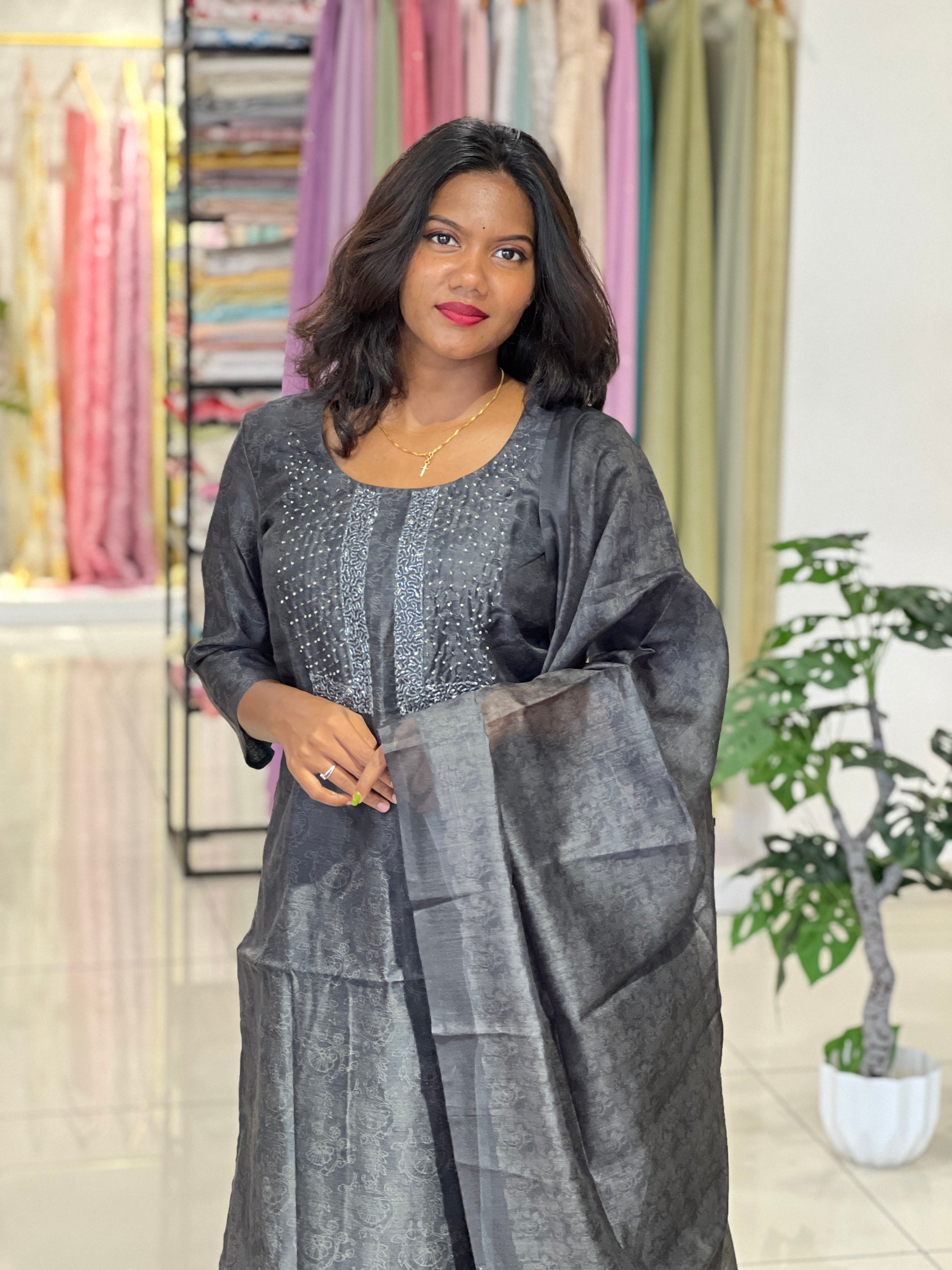 Chanderi Digital Printed Pattern Kurta Set | IHP181