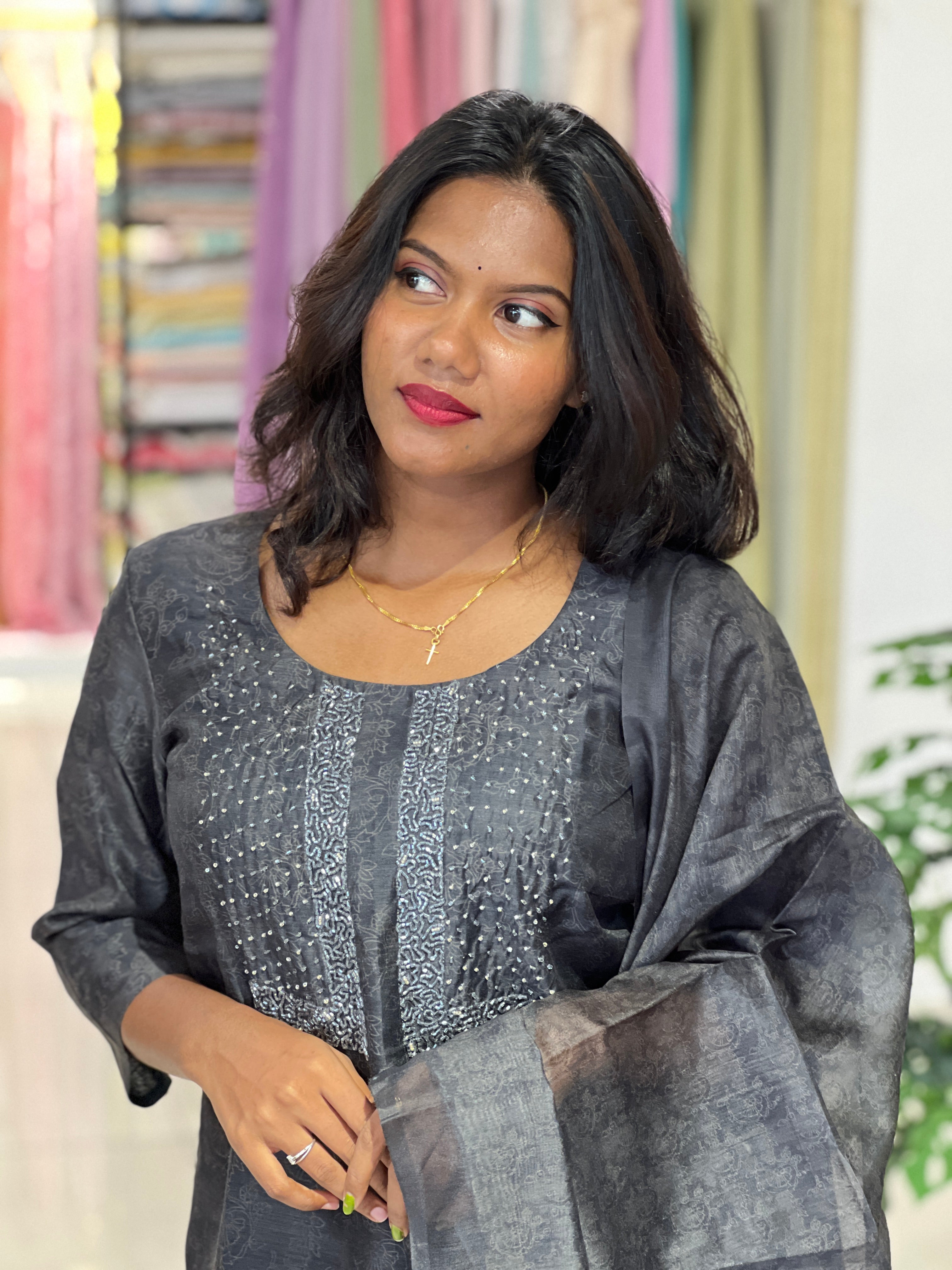 Chanderi Digital Printed Pattern Kurta Set | IHP181