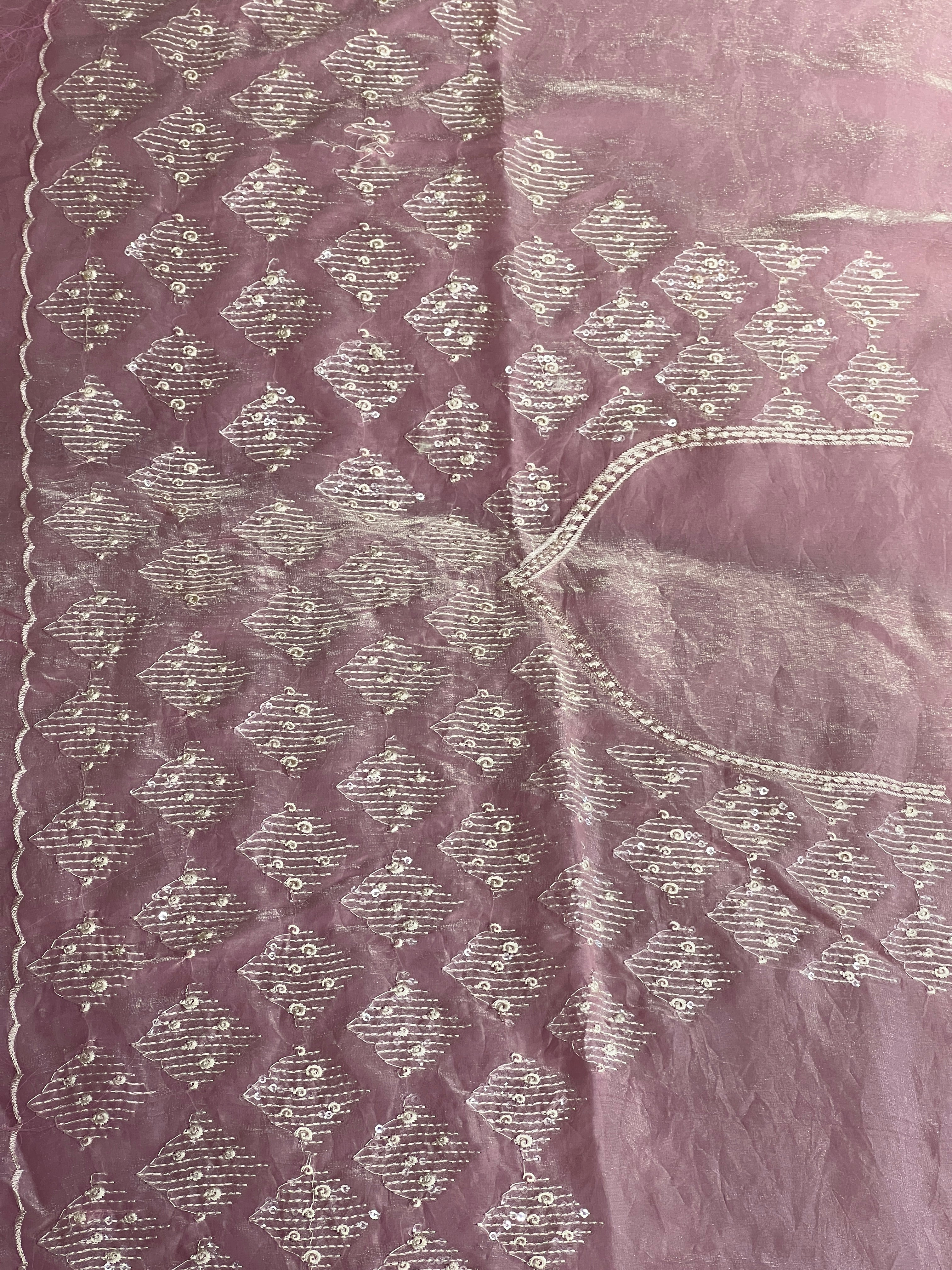 Machine Embroidery Detailed Velvet Georgette Saree | BLD1763